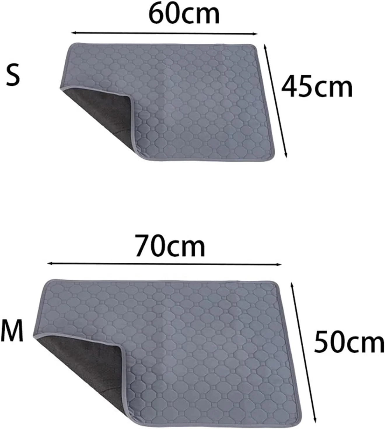 پدهای ادرار قابل شستشو برای سگ، پد ادرار سگ قابل شستشو و استفاده مجدد، ضد آب و ضد لغزش، جاذب، آموزش توله سگ، تشک تخت حیوانات خانگی، روکش صندلی خودرو، سازگار با محیط زیست (70x50 سانتی متر)