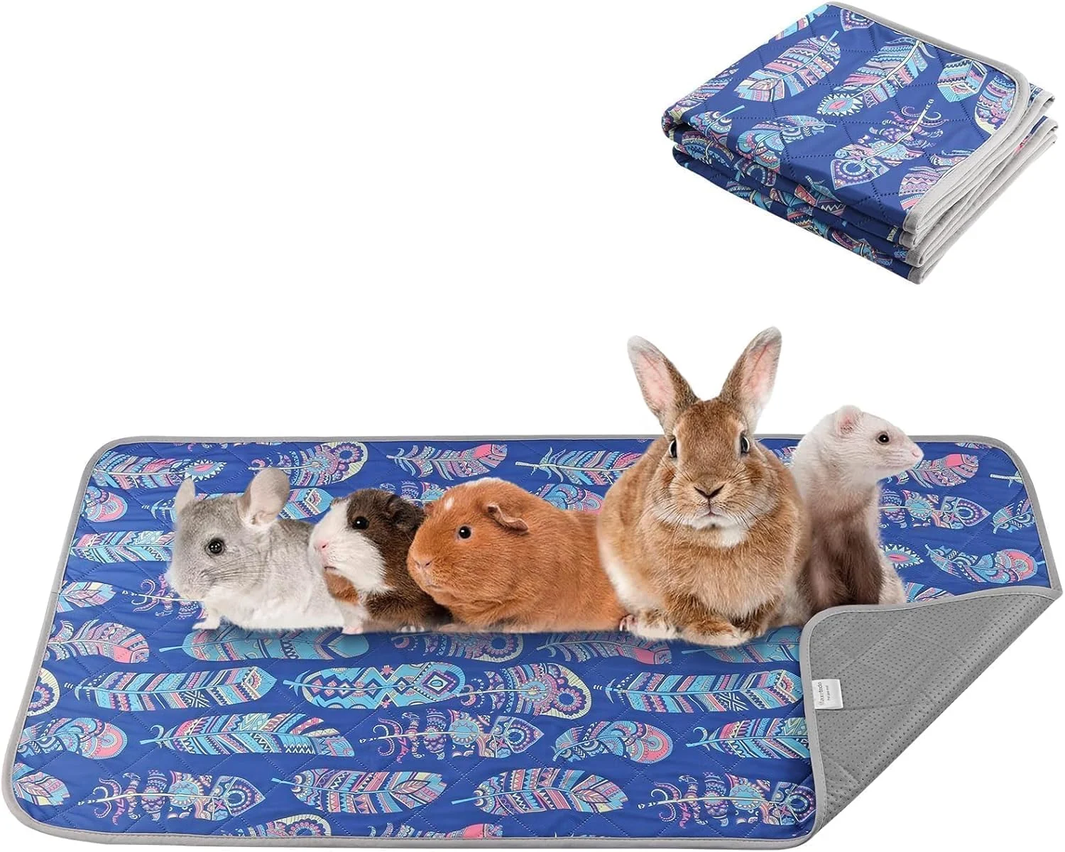 پدهای ادرار قابل شستشو و استفاده مجدد - آستر قفس خوکچه هندی با طراحی سریع جذب، ضد لغزش و تنفس پذیر، ایده آل برای حیوانات کوچک مانند توله سگ ها، خرگوش ها، همسترها و سنجاب ها