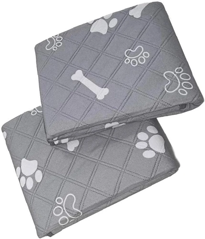 پد ضد لغزش ادرار سگ، پد باکس برای حیوانات خانگی سگ گربه، پدهای سگ قابل شستشو و استفاده مجدد و پد آموزش سگ با ترکیبی نرم از پنبه، ضد نشت، فوق العاده جاذب، خاکستری 100x90 سانتی متر