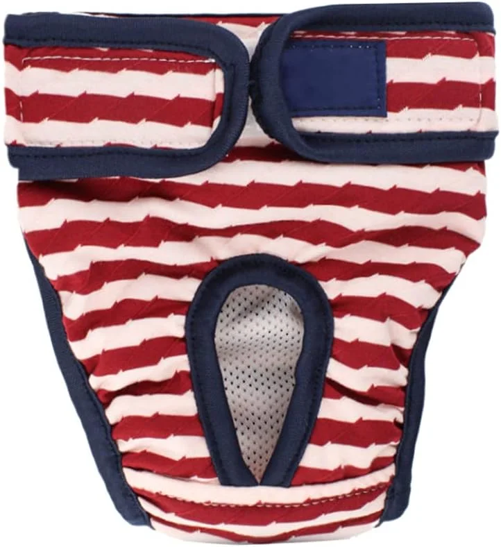 شورت بهداشتی سگ ماده قابل شستشو و استفاده مجدد ضد نشت، قابل تنظیم، لباس سگ سایز بزرگ قرمز، شورت سگ