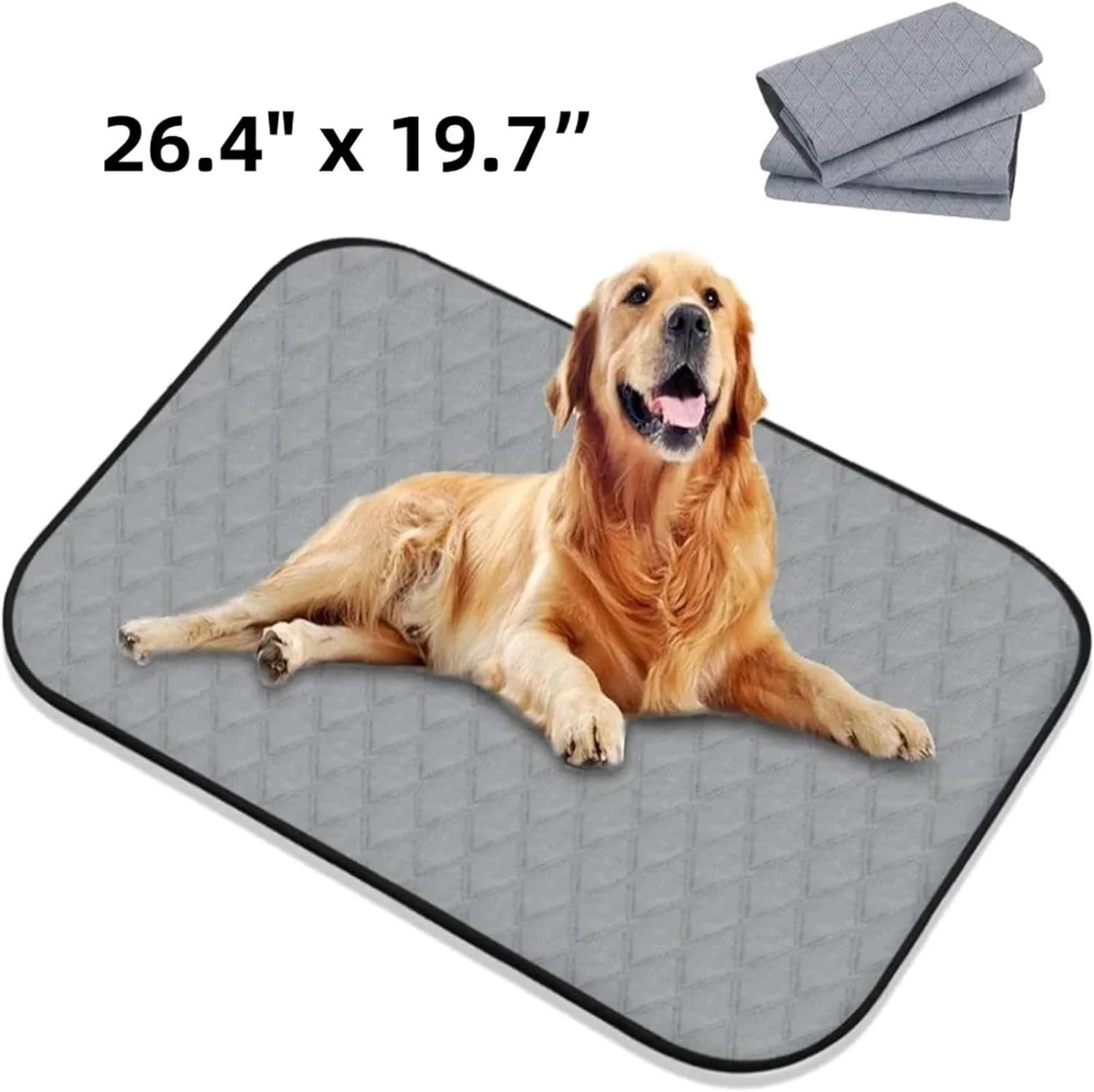 پدهای ادرار شوی سگ، پدهای آموزشی قابل استفاده مجدد برای سگ و توله سگ، غیر لغزنده، ضد نشت و ضد آب، 2 عدد (67 سانتی متر در 50 سانتی متر)