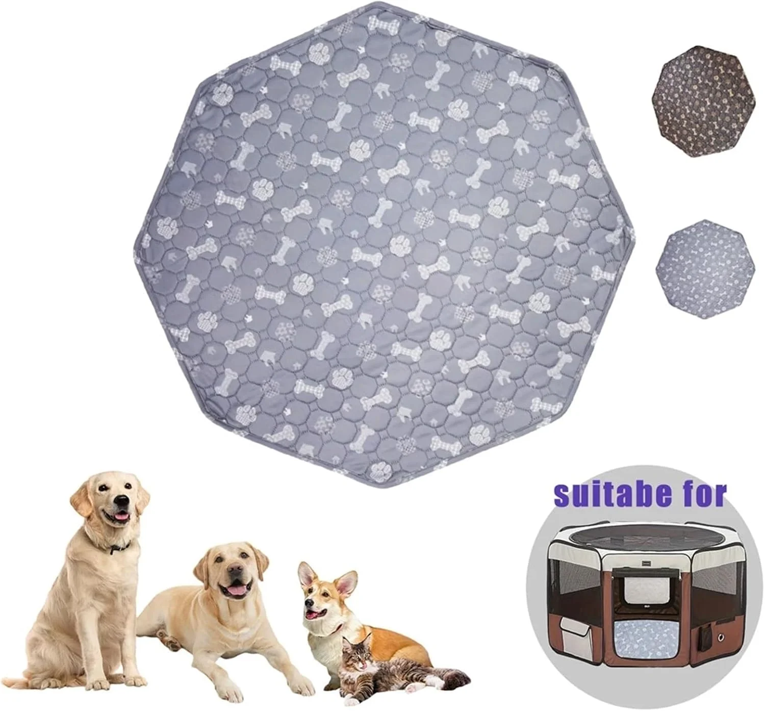 پدهای ادرار قابل شستشو برای سگ، پدهای ادرار حیوانات خانگی ضد لغزش و قابل استفاده مجدد، پد آموزشی توله سگ، تخت حیوانات خانگی برای پدهای محافظ قفس سگ