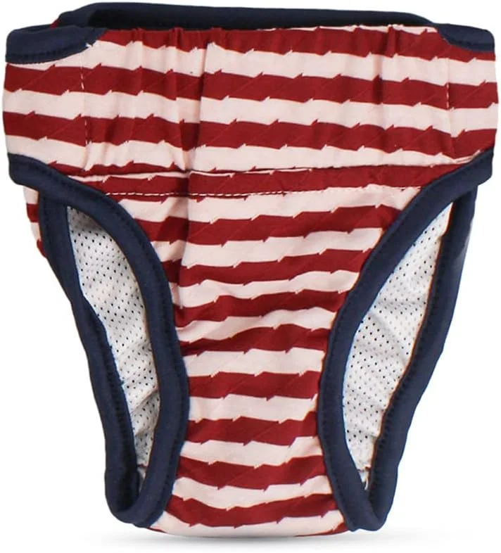 شورت بهداشتی سگ ماده قابل شستشو و استفاده مجدد ضد نشت، قابل تنظیم، لباس سگ سایز بزرگ قرمز، شورت سگ