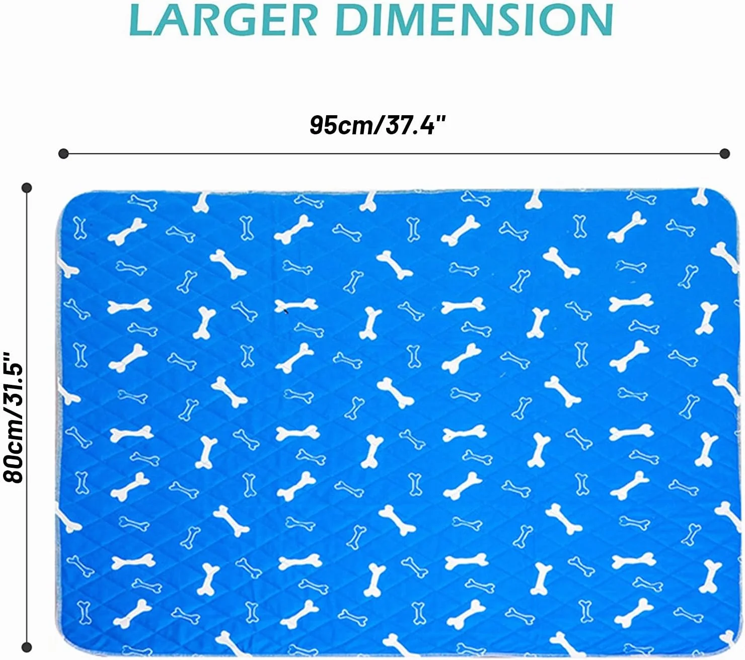 پد ادرار سگ قابل شستشو، بسته 2 عددی، پد آموزشی سگ، پد ادرار حیوانات خانگی قابل استفاده مجدد، پد زایمان توله سگ با جذب فوق العاده، مناسب برای استفاده در داخل و خارج از منزل و مسافرت برای سگ، گربه، خرگوش و حیوانات کوچک