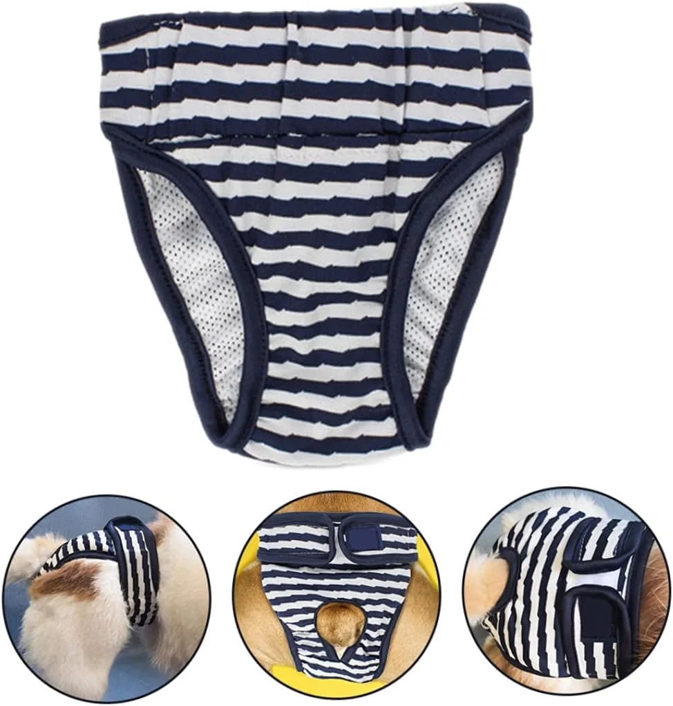 شورت بهداشتی سگ ماده قابل شستشو و استفاده مجدد ضد نشت و قابل تنظیم سایز M قرمز، لباس سگ، شورت سگ