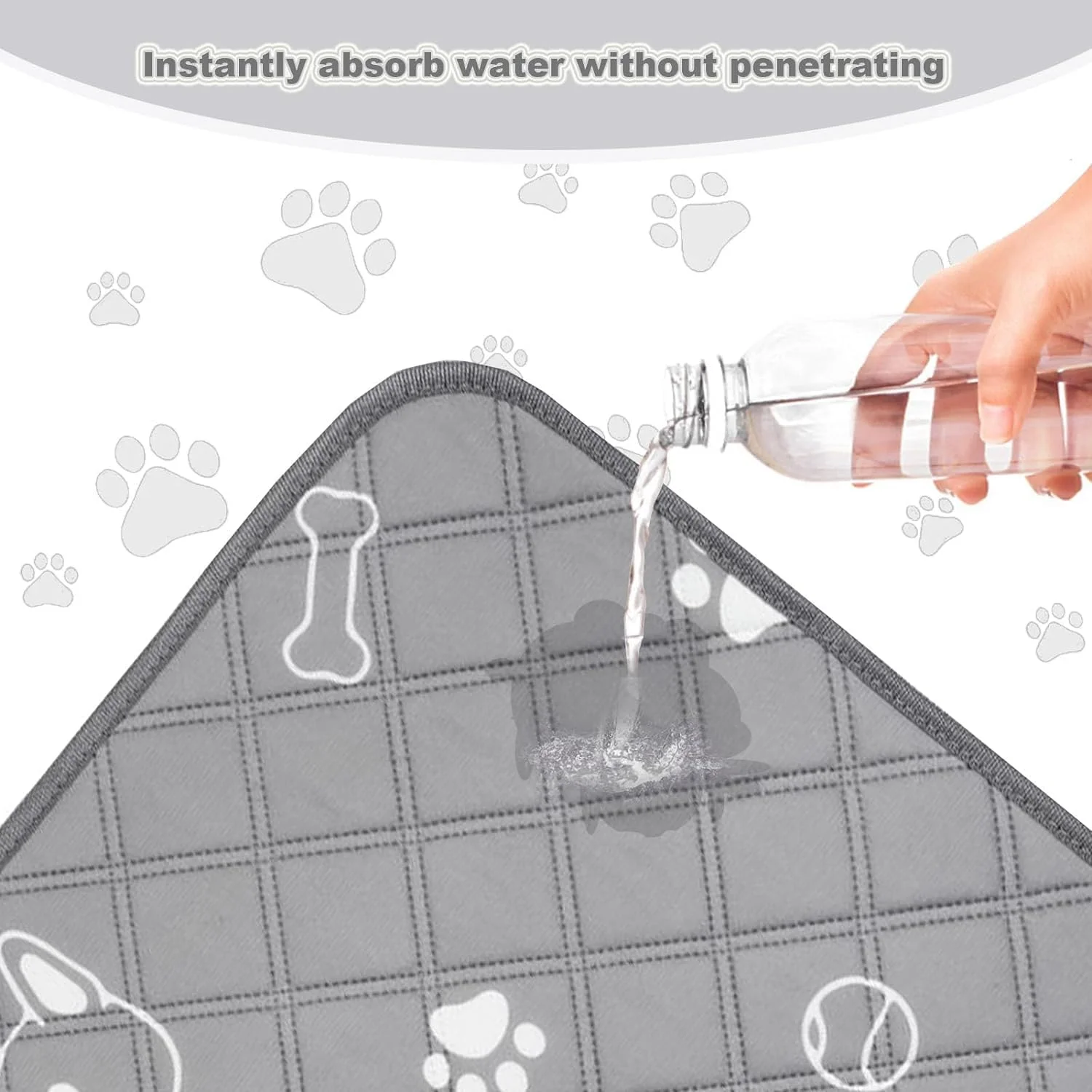 پدهای ادرار قابل شستشو X Spring برای سگ، 2 عدد، ضد لغزش و قابل استفاده مجدد، پدهای آموزشی جذب کننده آب برای توله سگ برای مبل، کف و کاسه غذا، 60x45 سانتی متر