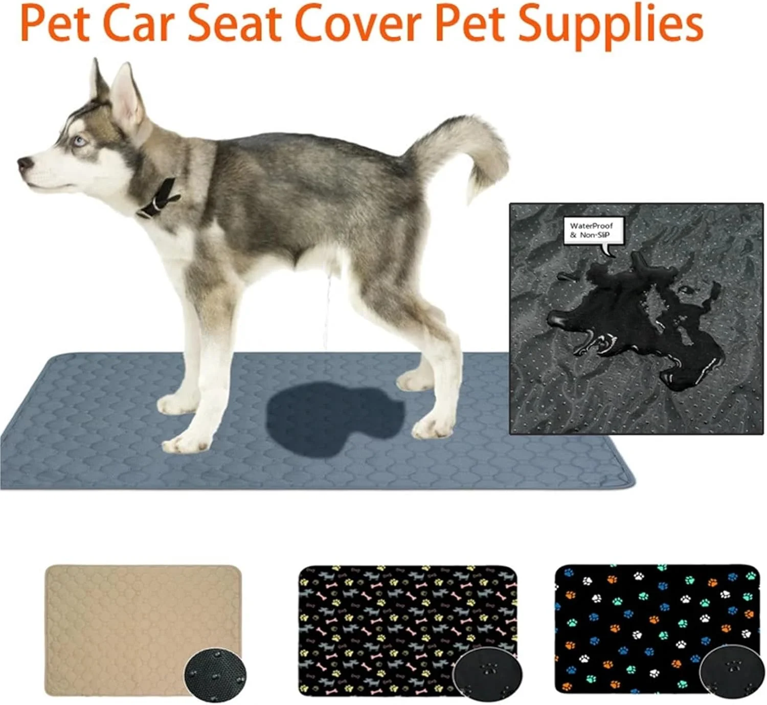 پدهای ادرار قابل شستشو برای سگ، پد ادرار سگ قابل استفاده مجدد، پتو جاذب، پوشک، پد آموزشی توله سگ قابل شستشو، تشک ادرار تخت حیوانات خانگی برای پوشش صندلی ماشین حیوانات خانگی (رنگ 1، 45X60CM)