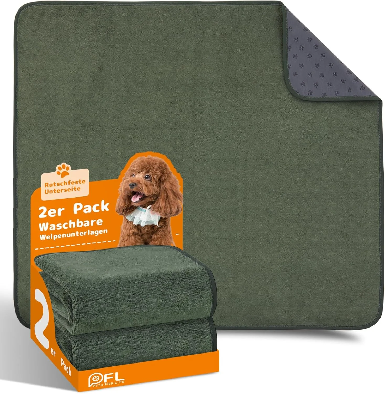 2 عدد پد قابل شستشو برای سگ، 80 x 92 سانتی متر، پدهای سگ با جذب سریع، پد آموزش حیوانات خانگی برای توله سگ ها، سگ های مسن یا دارای بی اختیاری