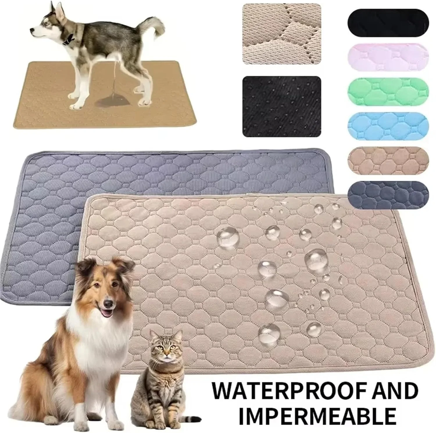 پد ادرار قابل شستشو برای سگ، پد آموزش ادرار توله سگ، تشک ادرار تخت حیوانات خانگی برای روکش صندلی خودرو، لوازم حیوانات خانگی (خاکی، XXL 150x90 سانتی متر) پد ادرار قابل شستشو برای سگ، پد آموزش ادرار توله سگ، تشک ادرار تخت حیوانات خانگی برای روکش صندلی خودرو، لوازم حیوانات خانگی (خاکی، XXL 150x90 سانتی متر)