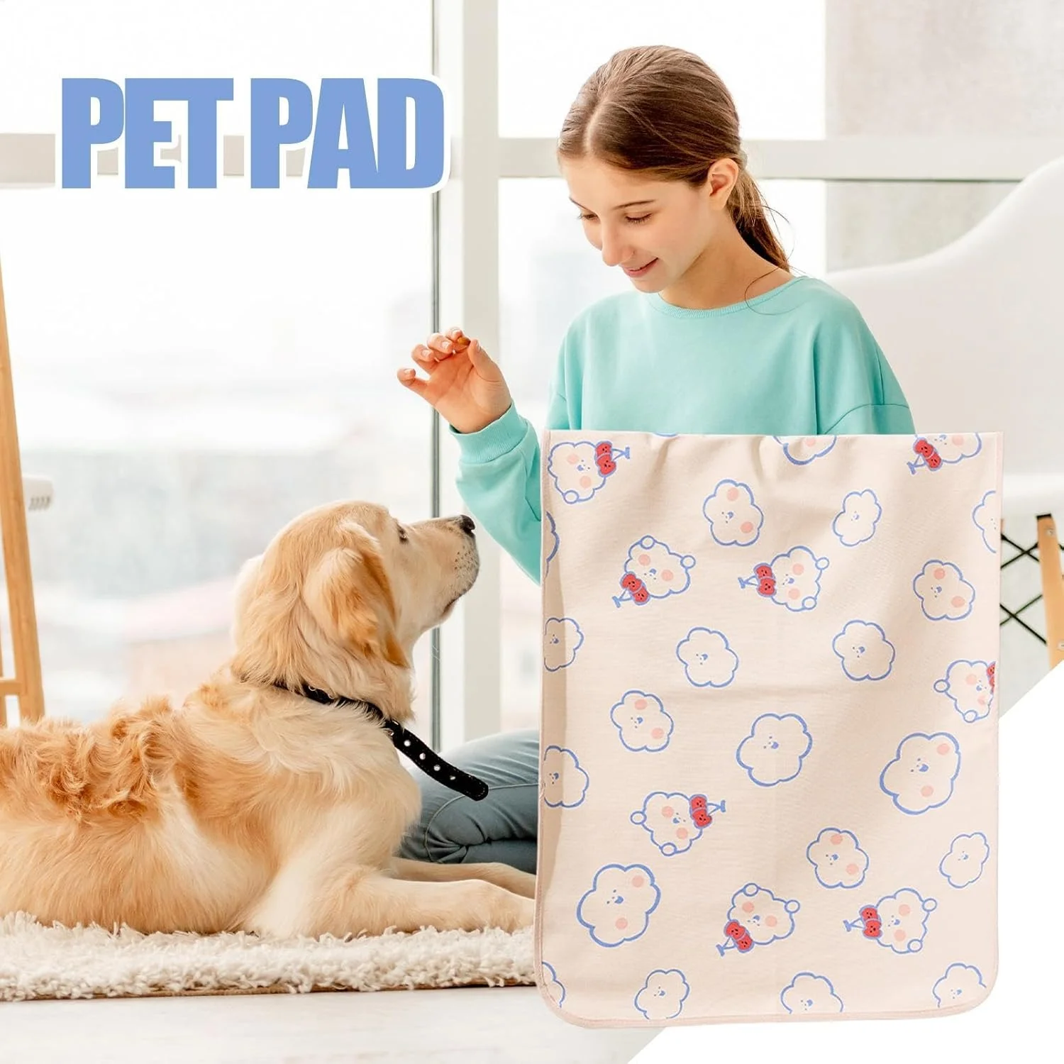 پدهای ادرار قابل شستشو | پد ادرار ضد آب و قابل استفاده مجدد - پد آموزشی ضد لغزش، پدهای جاذب کف برای سگ