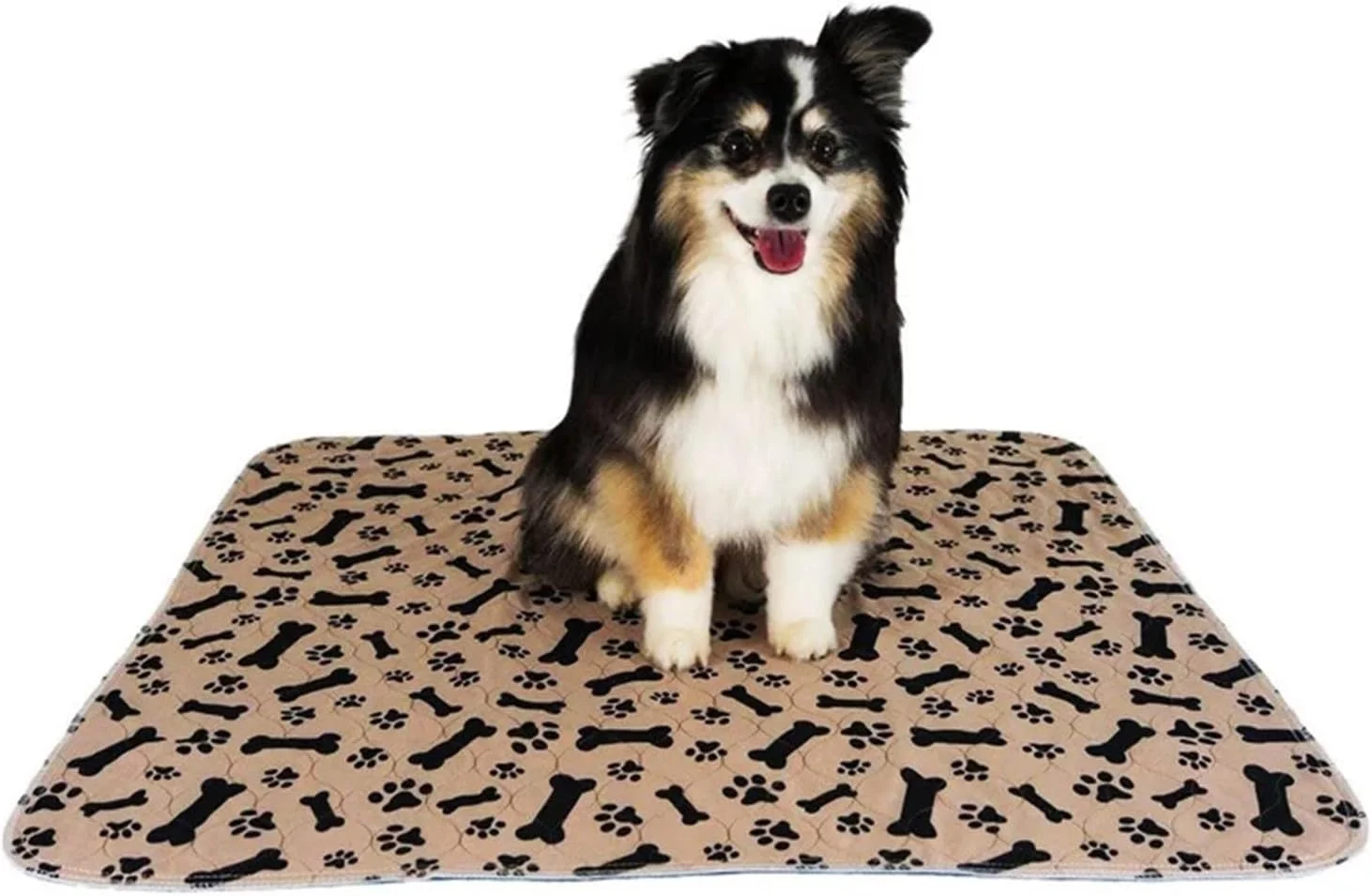 پدهای ادرار شوی سگ، بزرگ، قابل استفاده مجدد، پدهای آموزشی حیوانات خانگی، جاذب، ضد نشت، مناسب برای زایمان، آموزش ادرار و استفاده در باکس (قهوه ای-استخوان-پنجه، 40x60 سانتی متر)