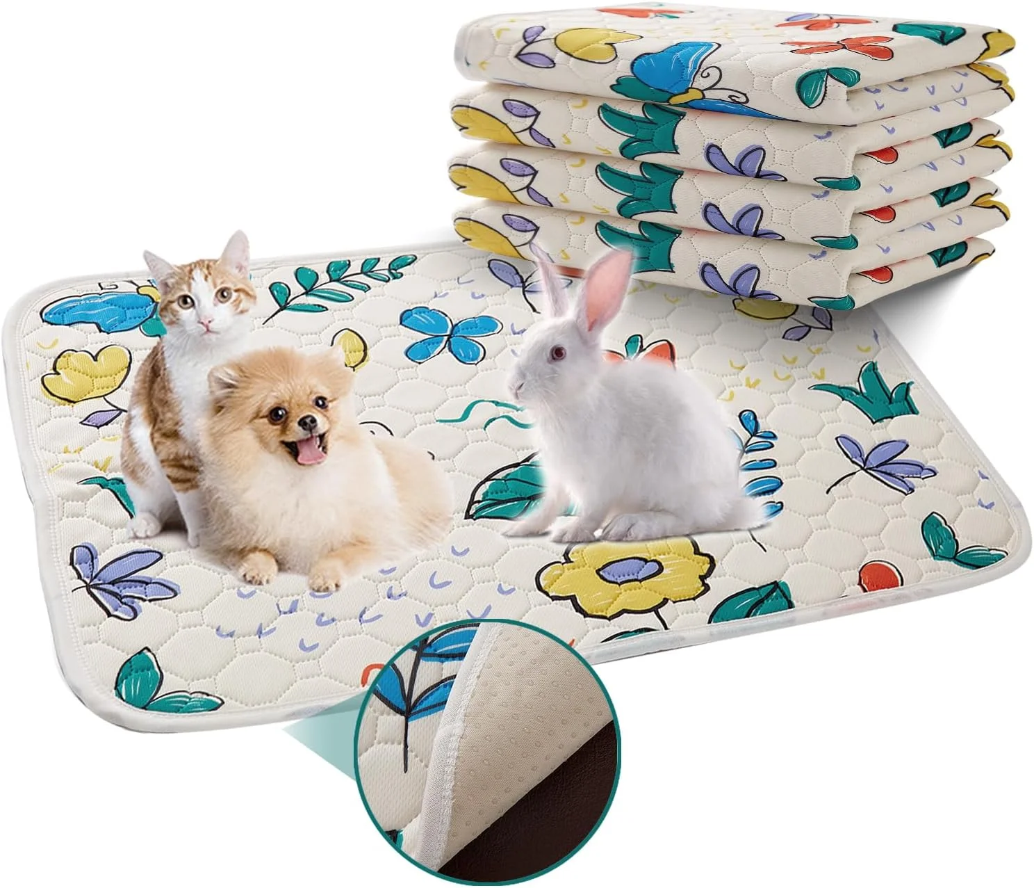 پدهای ادرار شوی سگ، Nakpputt (بسته 4 عددی 45x58 سانتی متر) پدهای آموزش ادرار برای توله سگ ها، فرش و زیراندازهای کوچک برای حیوانات خانگی، زیراندازهای بستر قابل شستشو، تمیز کردن آسان برای گربه ها، خرگوش ها، خوکچه هندی، طرح گل پدهای ادرار شوی سگ، Nakpputt (بسته 4 عددی 45x58 سانتی متر) پدهای آموزش ادرار برای توله سگ ها، فرش و زیراندازهای کوچک برای حیوانات خانگی، زیراندازهای بستر قابل شستشو، تمیز کردن آسان برای گربه ها، خرگوش ها، خوکچه هندی، طرح گل