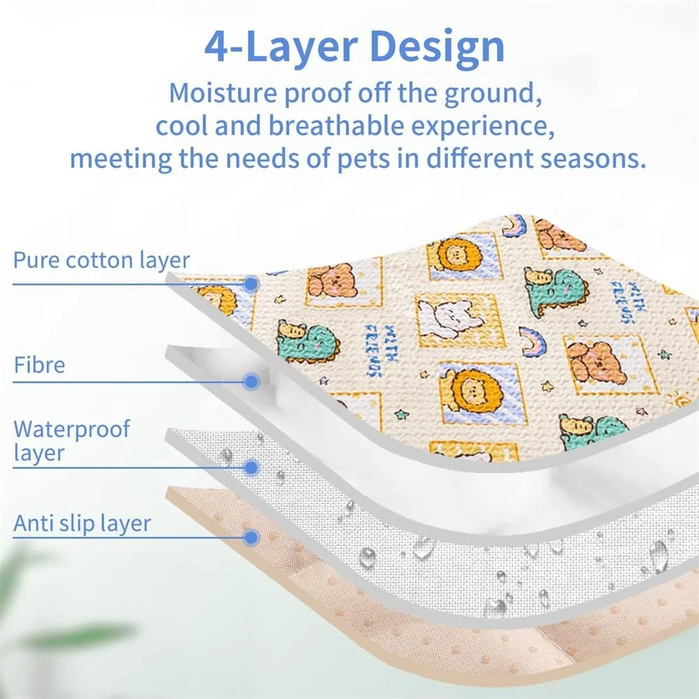 پد ادرار سگ قابل شستشو، پد ادرار بزرگ حیوانات خانگی، زیرانداز پنبه ای نرم و قابل شستشوی چند منظوره برای خواب در فضای باز