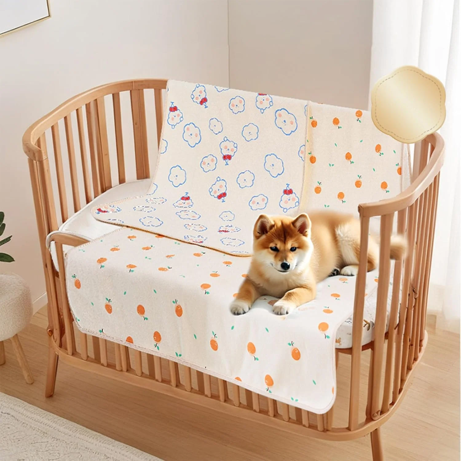 پد توالت فرنگی قابل شستشو برای سگ ها | پد ادرار سگ | ضد نشت قابل شستشو با لایه ضد آب TPU پد کف تنفسی برای توله سگ بچه گربه گربه نژاد بزرگ متوسط مسن خرگوش چینچیلا همستر