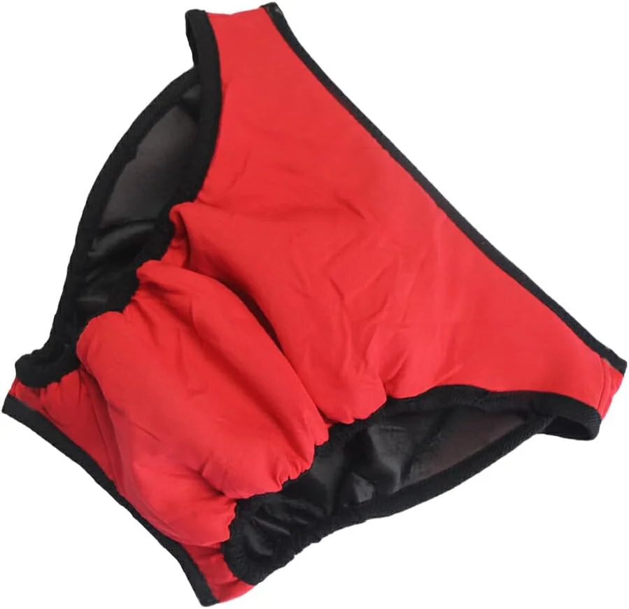 شورت سگ ماده قابل شستشو، تنفس پذیر و راحت، دارای آستر مشبک جاذب، رنگ قرمز Xiqing، سایز L