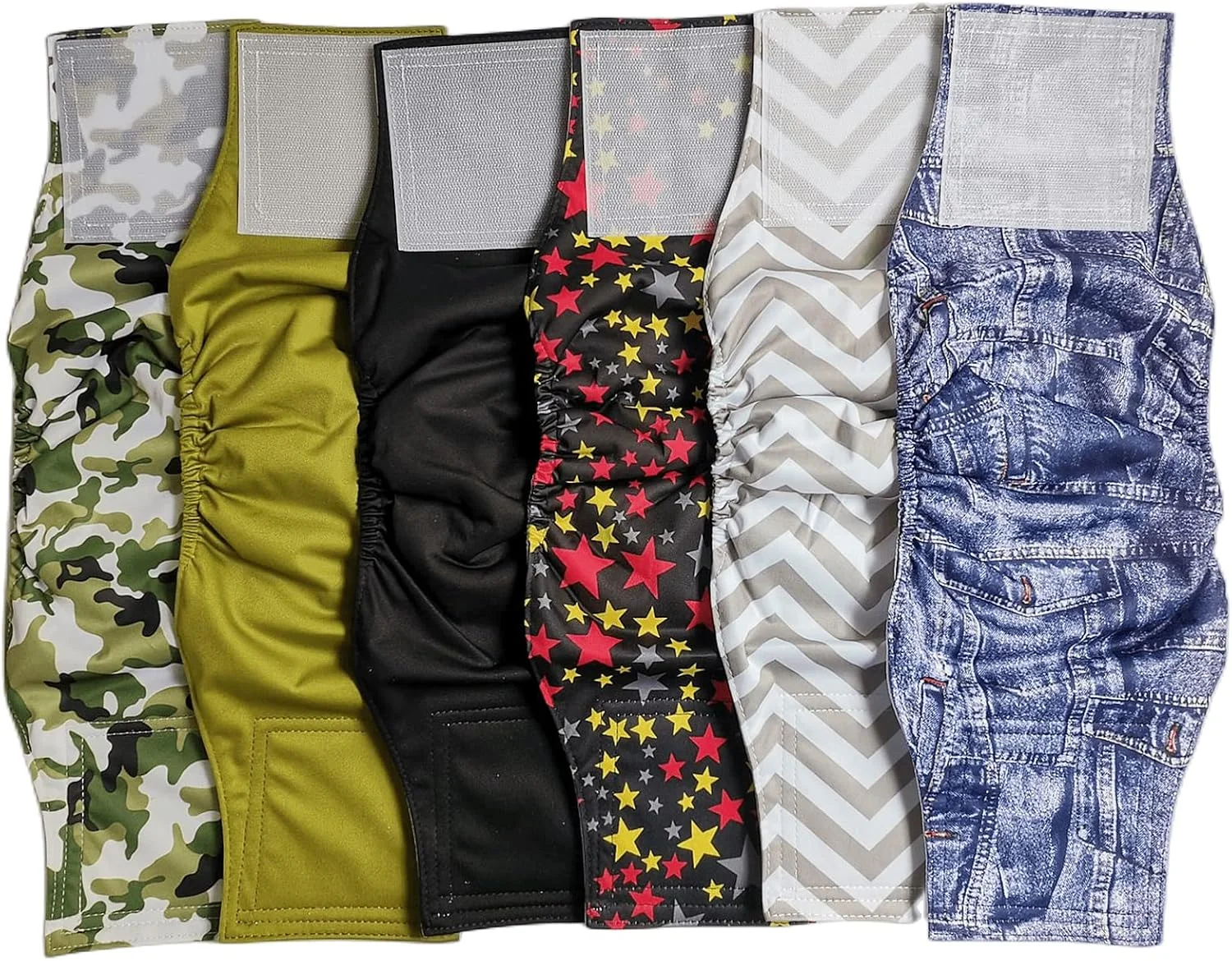 شورت بهداشتی سگ نر قابل شستشو Qiny (بسته 6 عددی)، شکم بند سگ نر قابل استفاده مجدد (M--دور کمر 34 تا 44 سانتی متر)