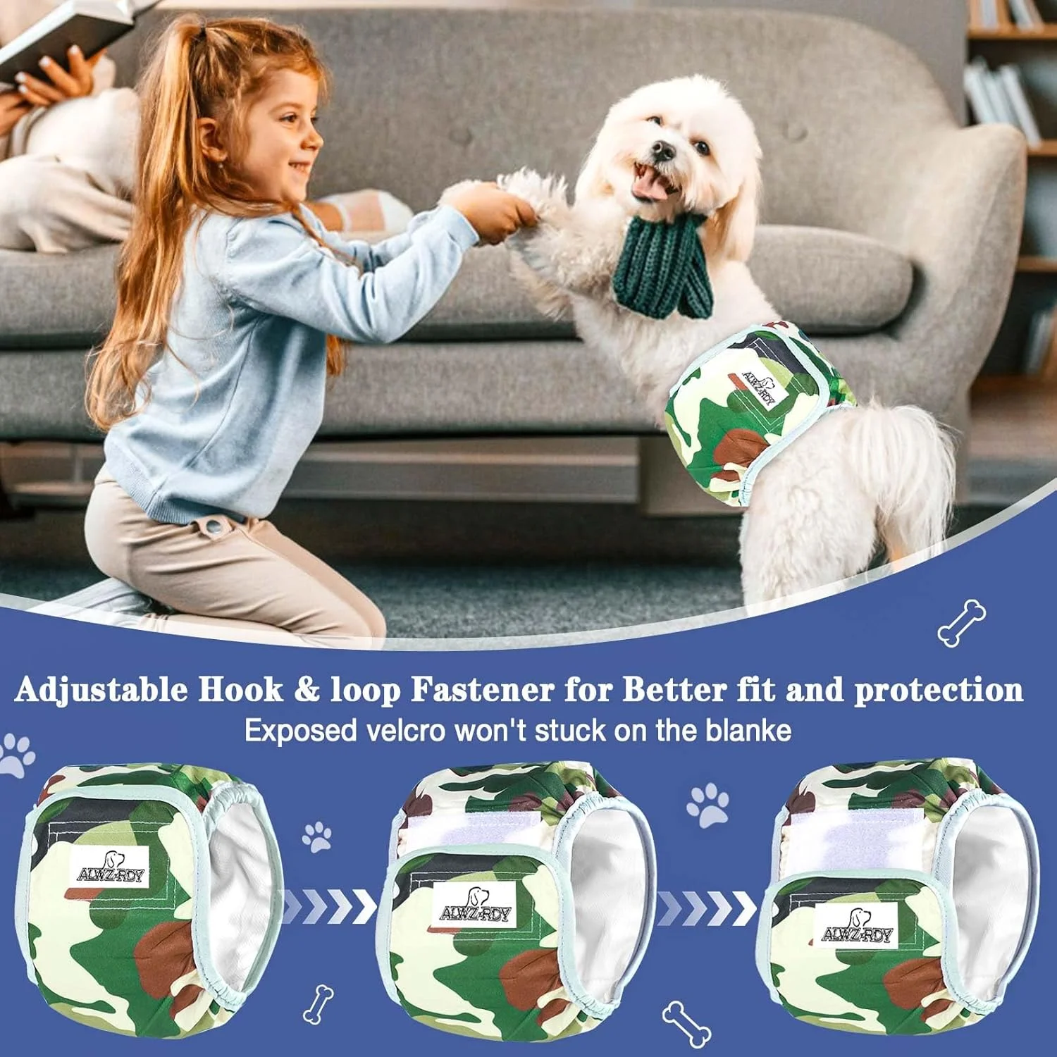 شکم بند سگ نر، بسته 5 عددی، پوشک سگ قابل شستشو، دورپیچ ادرار سگ نر قابل استفاده مجدد به همراه 5 عدد پد پوشک سگ برای سگ های مبتلا به بی اختیاری ادرار یا ادرار هیجانی و آموزش، سایز S