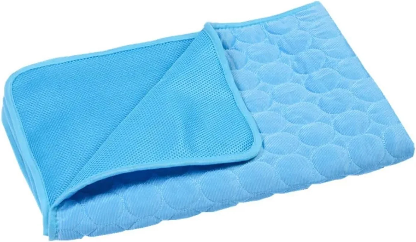 پد ادرار شوی سگ، زیرانداز خنک کننده سگ، زیرانداز تابستانی برای سگ ها، پتوی گربه، مبل، تخت سگ تنفسی مناسب فصل تابستان و قابل شستشو برای سگ های کوچک، متوسط و بزرگ (پارچه توری آبی، XXL 150x100 سانتی متر)