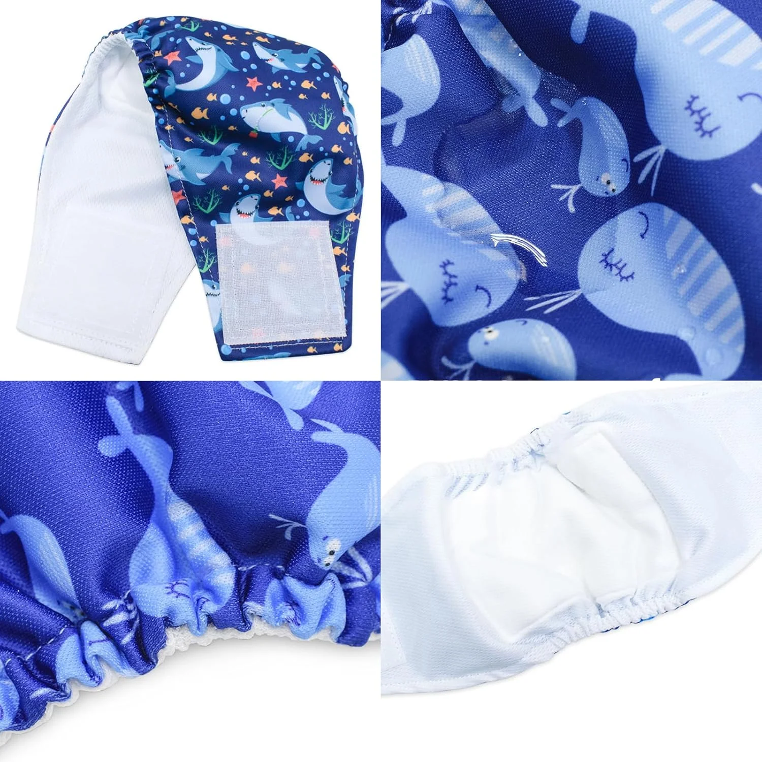 پوشک سگ نر قابل شستشو، نوارهای شکمی جاذب با کمر قابل تنظیم، قابل استفاده مجدد، قابل شستشو، برای سگ های متوسط​​، متوسط، بسته 2 عددی