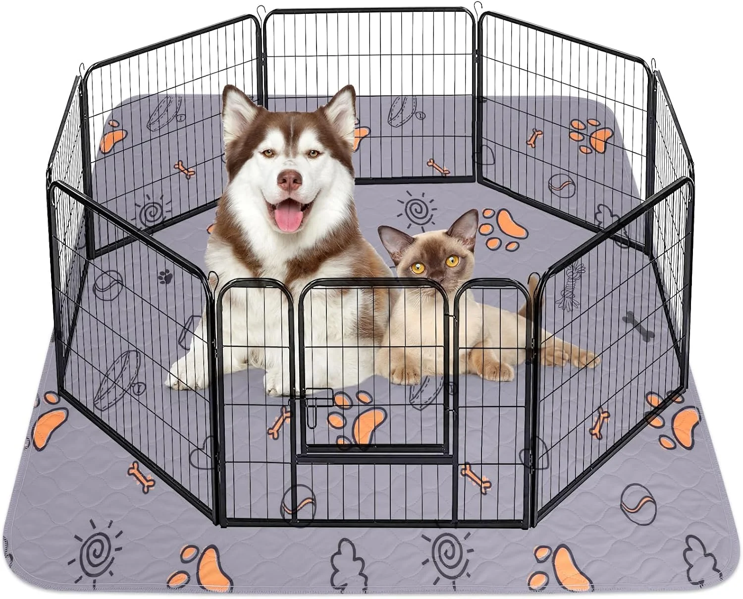 پدهای ادرار شوی سگ، فوق العاده بزرگ 72"x72"، پدهای آموزشی سگ قابل استفاده مجدد و فوق العاده جاذب، تشک سگ بزرگ 100% ضد آب و ضد لغزش برای آموزش، زایمان، تربیت در خانه، بی اختیاری، پارک بازی، باکس