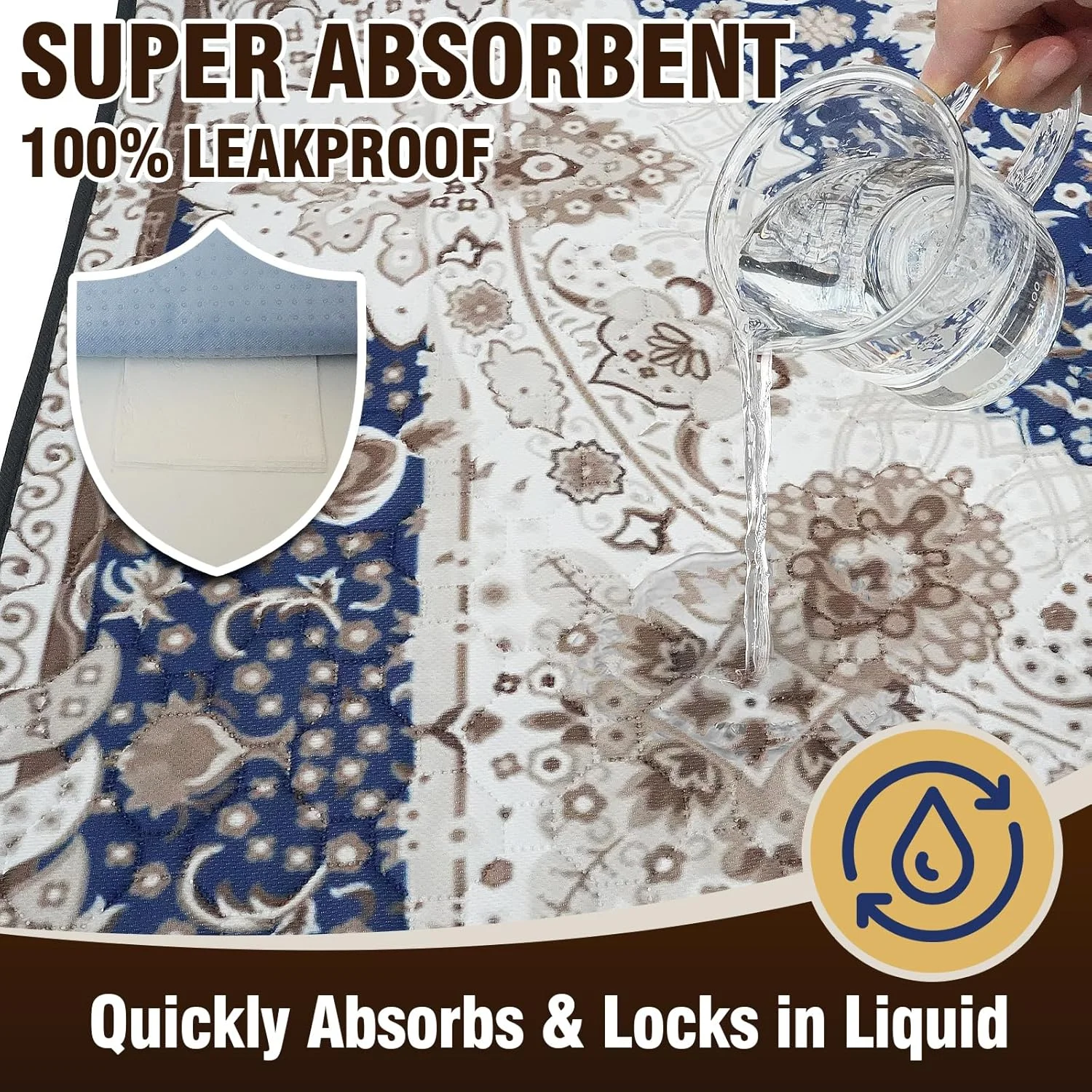 پد سگ قابل شستشو 80x100 سانتی متر (2 عدد)، پد ادرار قابل استفاده مجدد برای سگ، پد ادرار سگ فوق العاده جاذب سایز خیلی بزرگ، پد سگ ضد آب و ضد نشت سایز XXL، پد آموزشی ضد لغزش برای آموزش دستشویی حیوانات خانگی