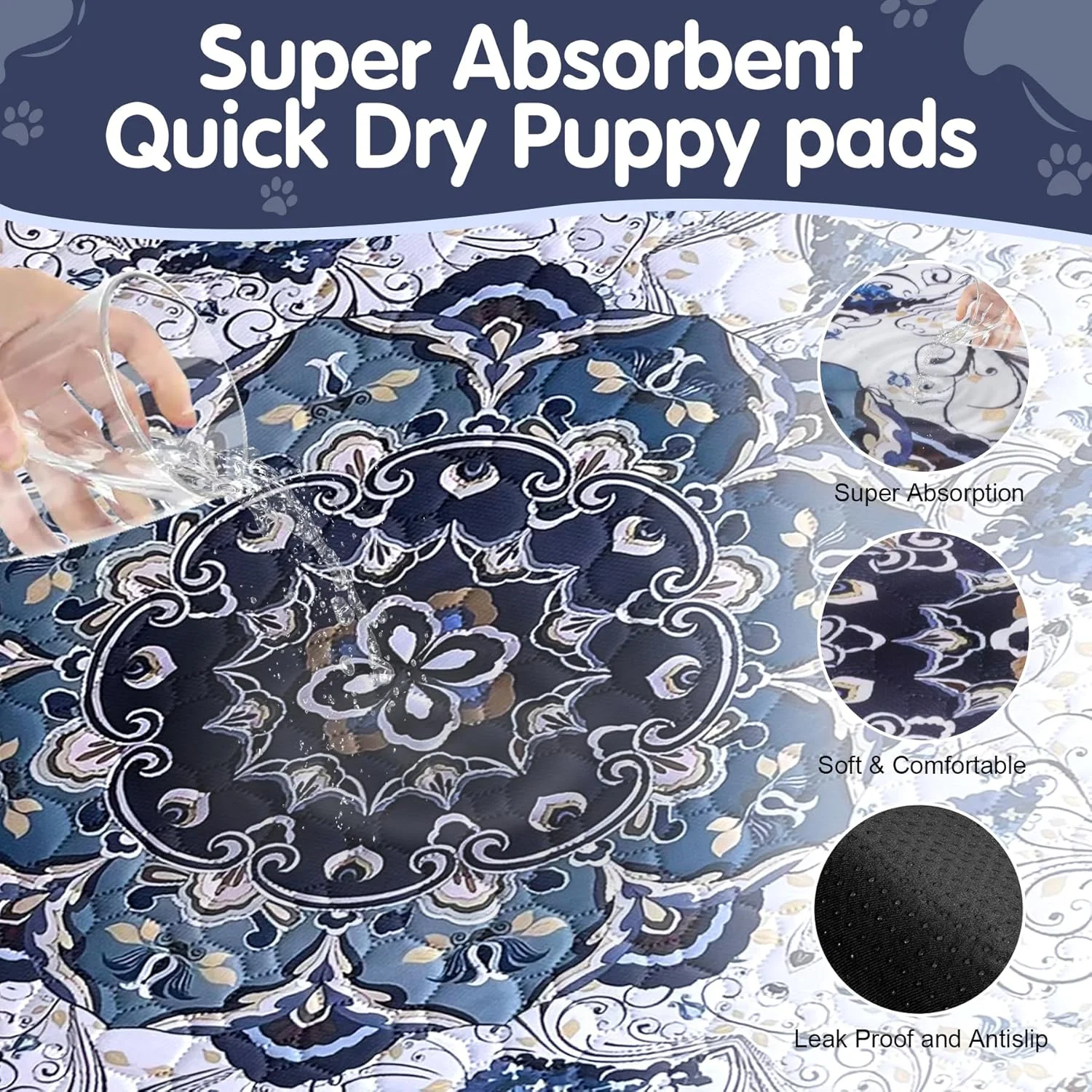 پدهای ادرار شوی سگ، ARVINKEY بسته 2 عددی پد آموزشی ضخیم با قابلیت جذب بالا و قابل استفاده مجدد برای توله سگ و سگ مسن، پدهای آموزشی ضد آب حیوانات خانگی برای پارک بازی توله سگ، قفس، جعبه زایمان، 45 × 60 سانتی متر