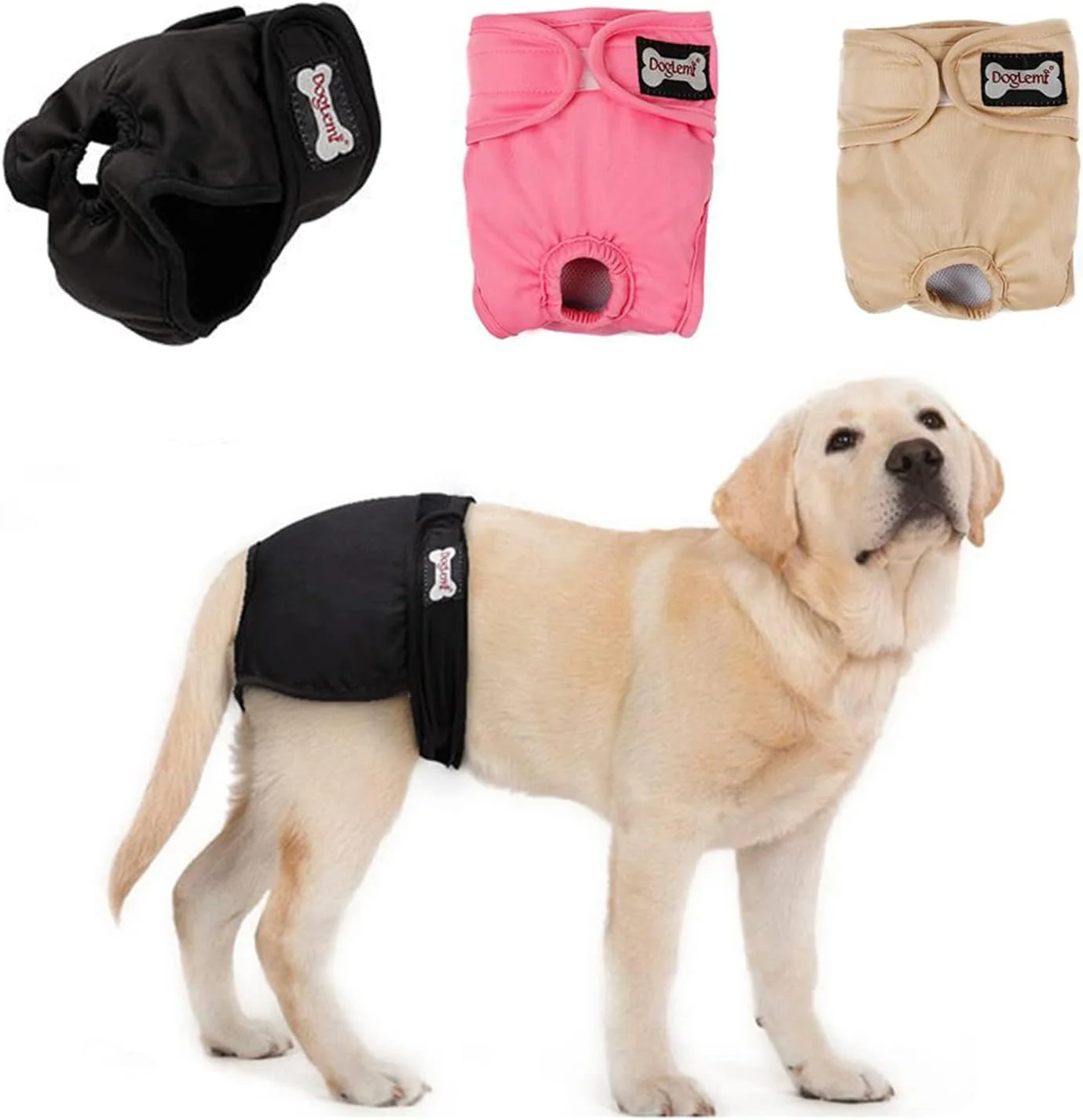 3 عدد پوشک سگ قابل شستشو، پوشک سگ بسیار جاذب برای سگ های ماده، کمربند شکمی سگ برای سگ ها در دوره فحلی، بی اختیاری ادرار یا ادرار هیجانی