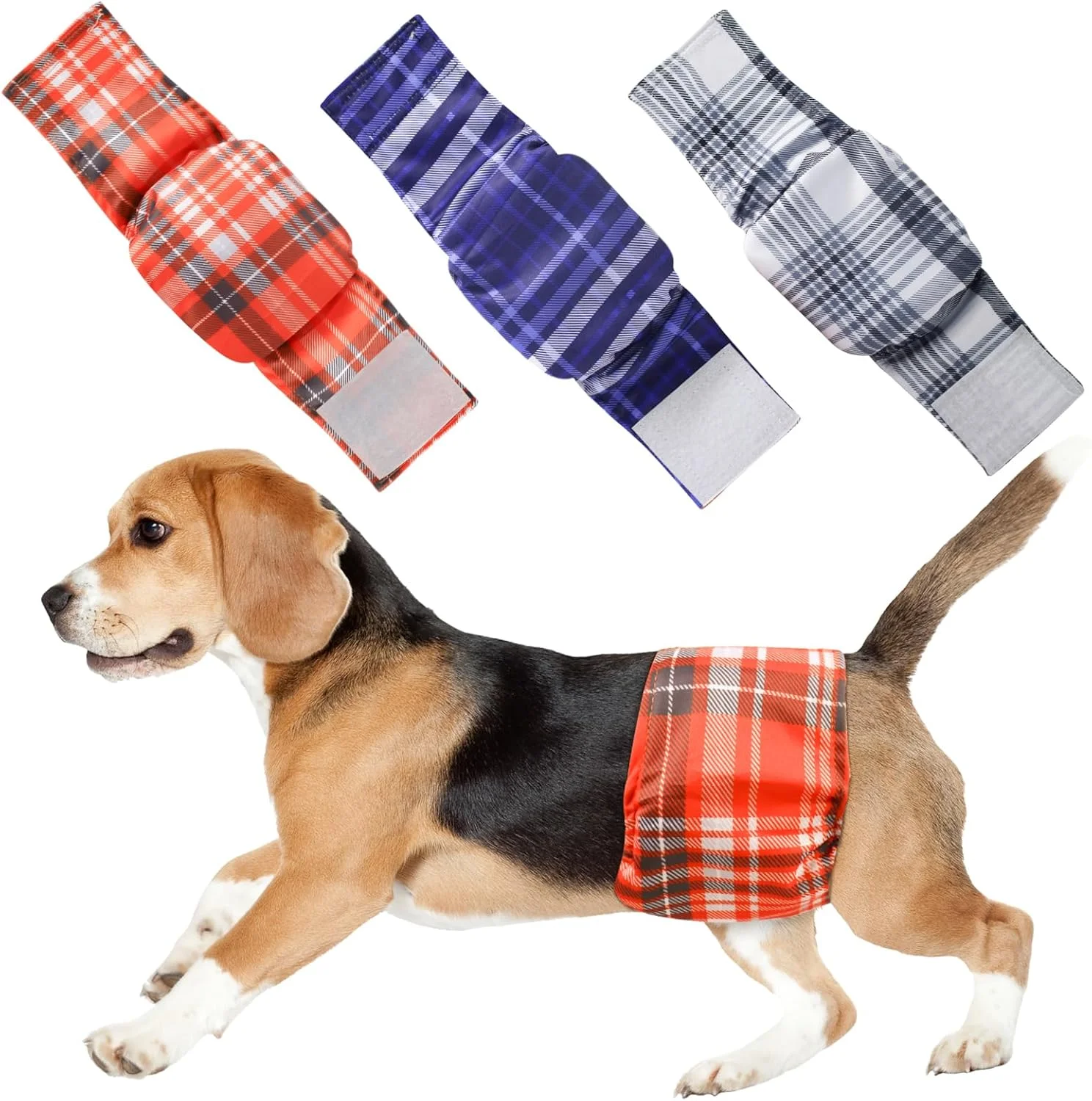 3 عدد پوشک سگ نر، پوشک سگ قابل شستشو برای حیوانات خانگی، نوارهای شکمی فوق العاده جاذب، شلوارهای پوشک توله سگ قابل تنظیم، پوشش های بهداشتی ضد نشت برای توله سگ های کوچک، متوسط و بزرگ و بی اختیاری