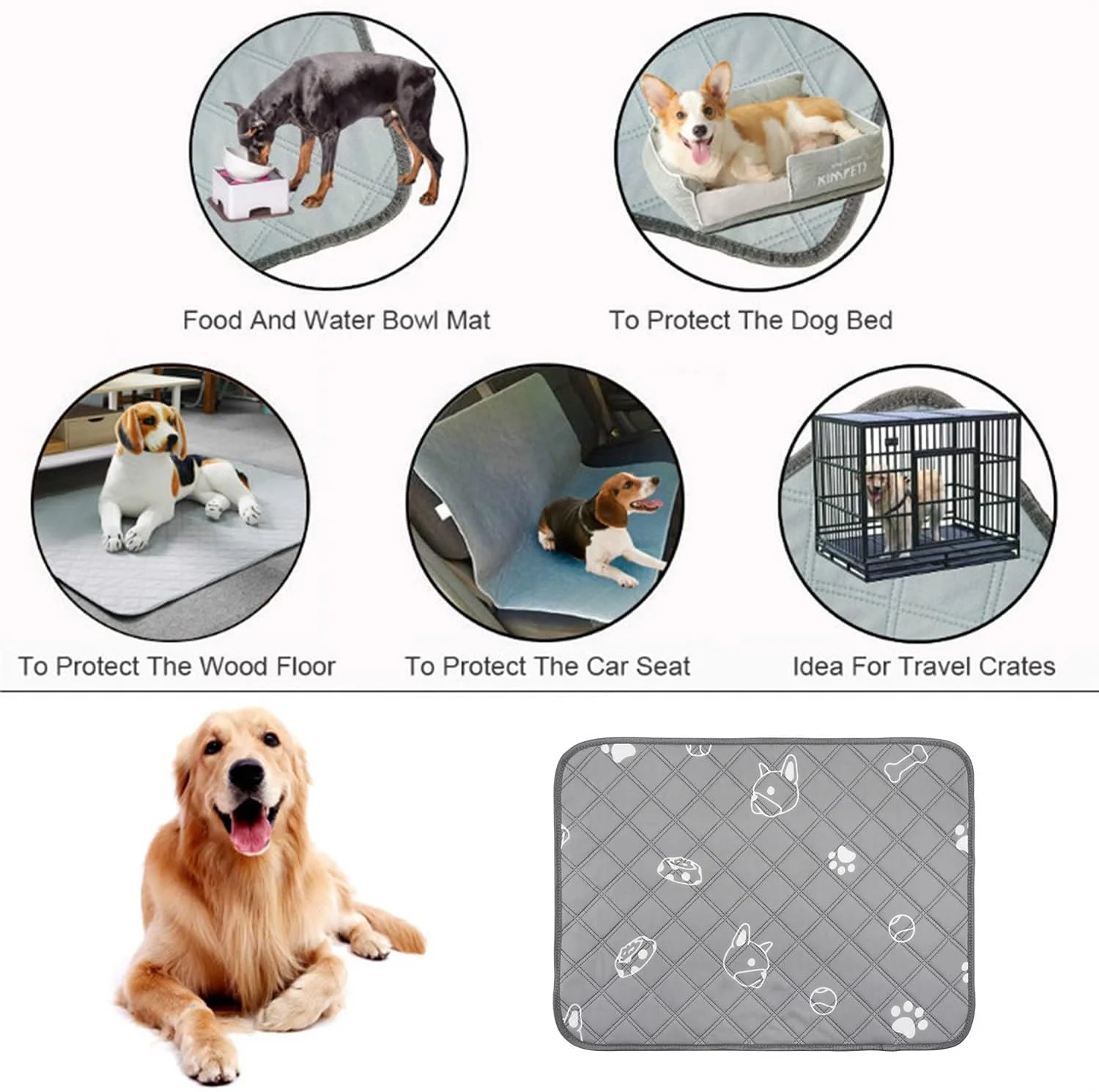 پدهای آموزشی سگ WapaW فوق العاده جاذب، قابل شستشو و استفاده مجدد - پد ادرار سگ 100% ضد آب از نشت ادرار محافظت می کند، دارای چسبندگی ضد لغزش برای جلوگیری از لغزش و جمع شدن. (آبی، 75 x 90 سانتی متر)