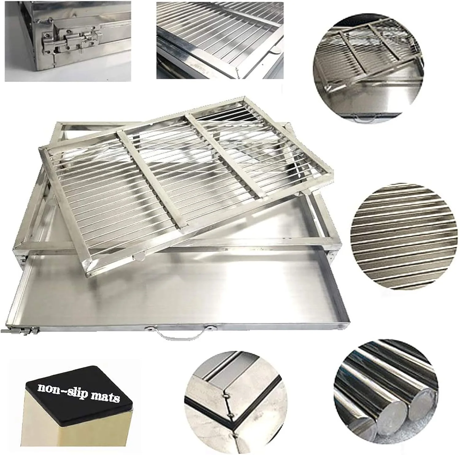 توالت سگ استیل ضد زنگ، پد آموزشی توالت سگ قابل حمل، محافظت از پنجه ها و کف زمین، استفاده و تمیز کردن آسان