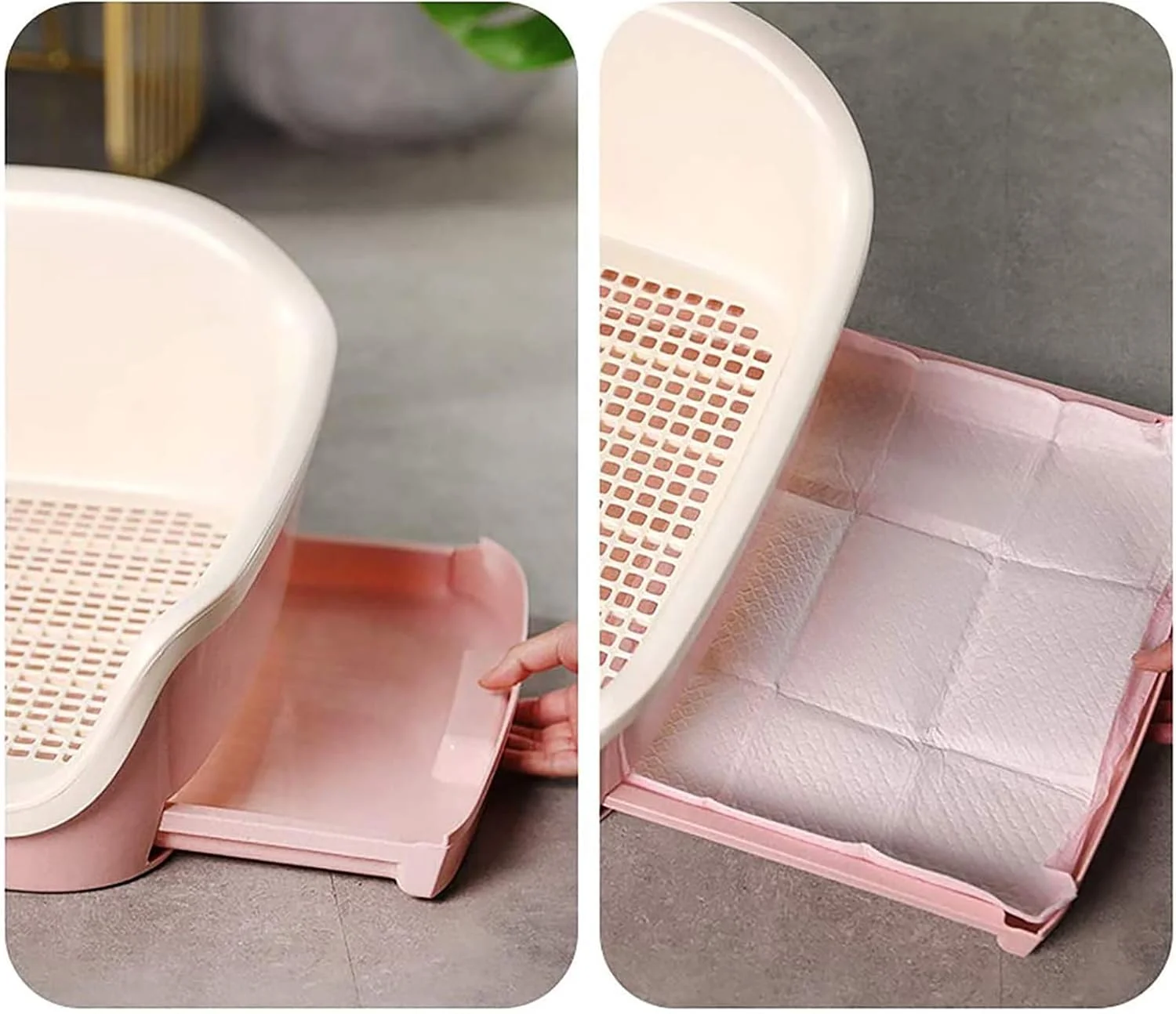 توالت آموزشی ضد لغزش حیوانات خانگی، سینی حصار آموزش توالت حیوانات خانگی، تمیز کردن آسان، محافظت از خشک ماندن پنجه ها (سایزهای مختلف)