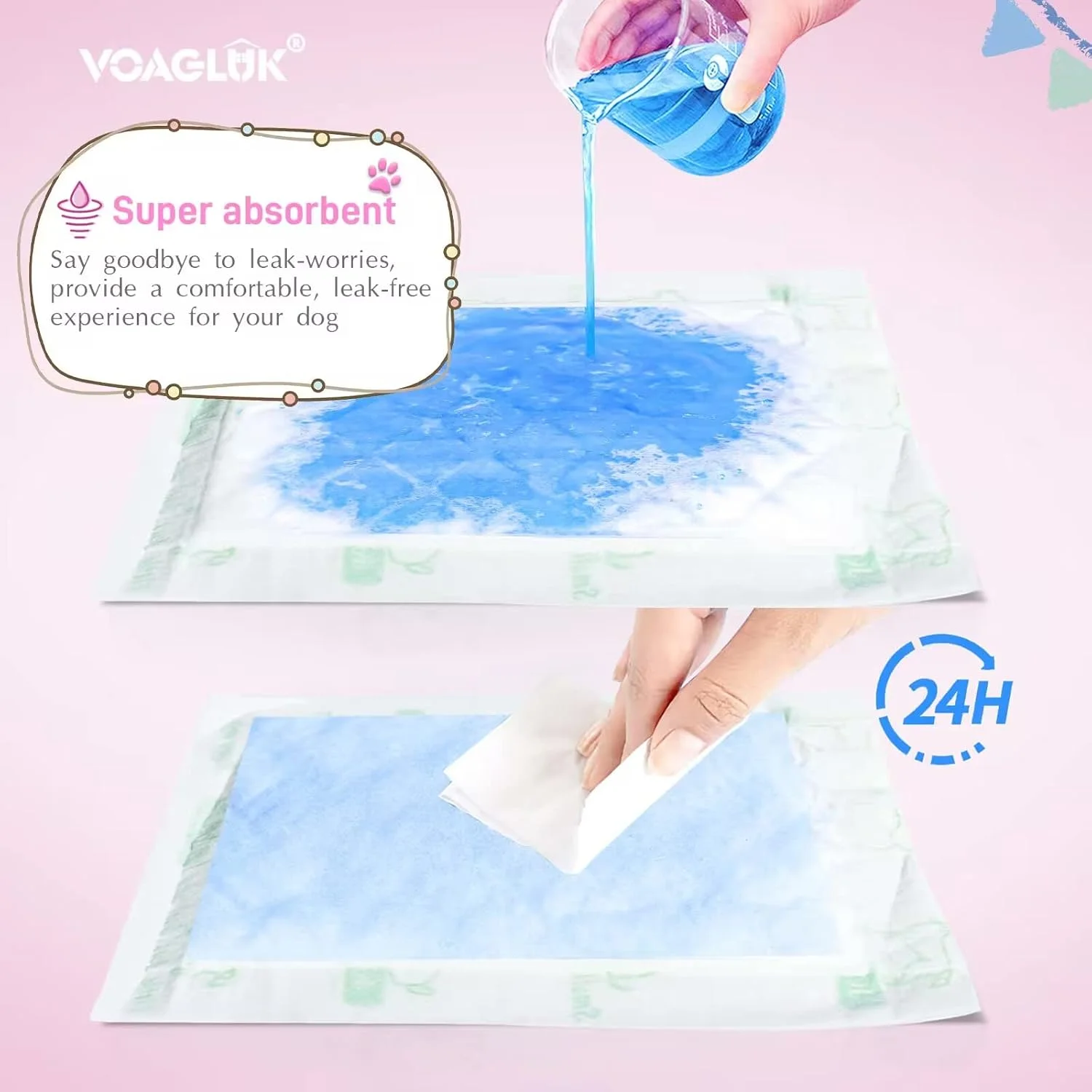 پدهای پوشکی سگ VoagLuk برای سگ های نر و ماده، 130 عدد، پدهای تقویت کننده پوشک سگ یکبار مصرف فوق العاده جاذب که مناسب اکثر شکم بندها و پوشش های حیوانات خانگی هستند (بسیار بزرگ)
