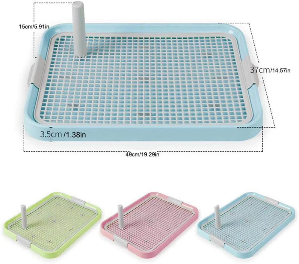 سینی توالت سگ Volwco ابعاد 49x37x3.5 سانتی متر، نگهدارنده پد آموزش ادرار سگ، سینی محافظت از کف برای آموزش سگ با ستون ادرار برای آموزش توالت به توله سگ های کوچک