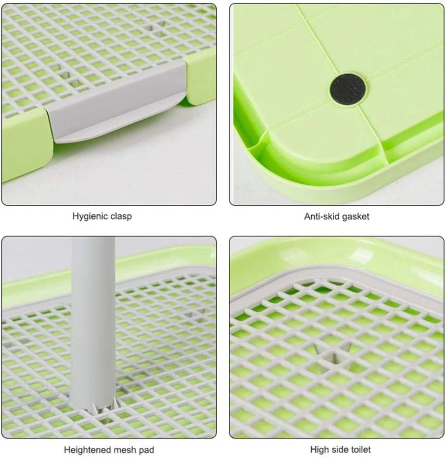 سینی توالت سگ Volwco ابعاد 49x37x3.5 سانتی متر، نگهدارنده پد آموزش ادرار سگ، سینی محافظت از کف برای آموزش سگ با ستون ادرار برای آموزش توالت به توله سگ های کوچک