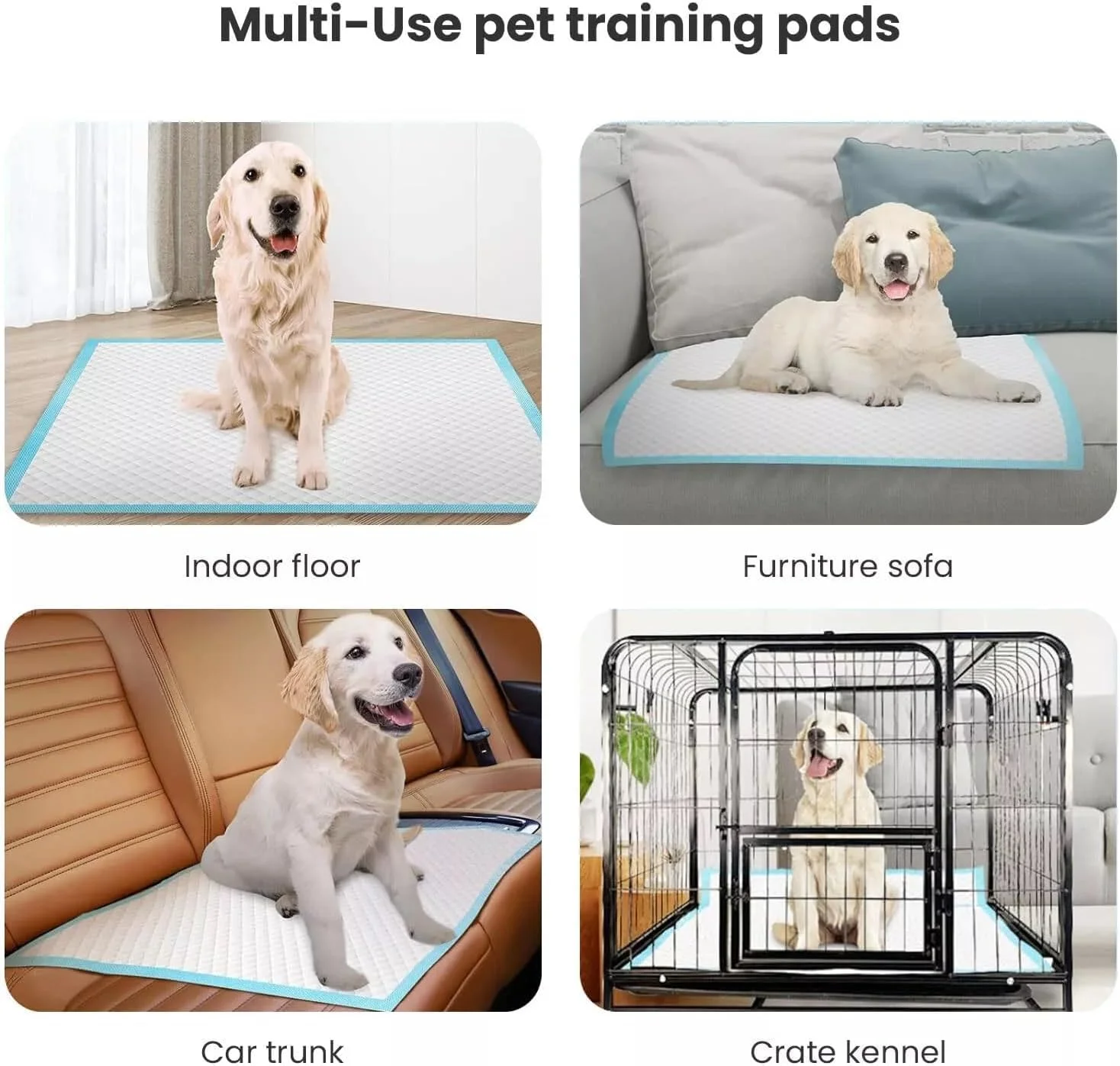 پدهای خشک حیوانات خانگی Vsell24، پدهای ادرار سگ فوق العاده جاذب، 45 x 60 سانتی متر، پدهای یکبار مصرف آموزش توالت توله سگ، 6 لایه بسیار جاذب، متوسط، بسته 150 عددی