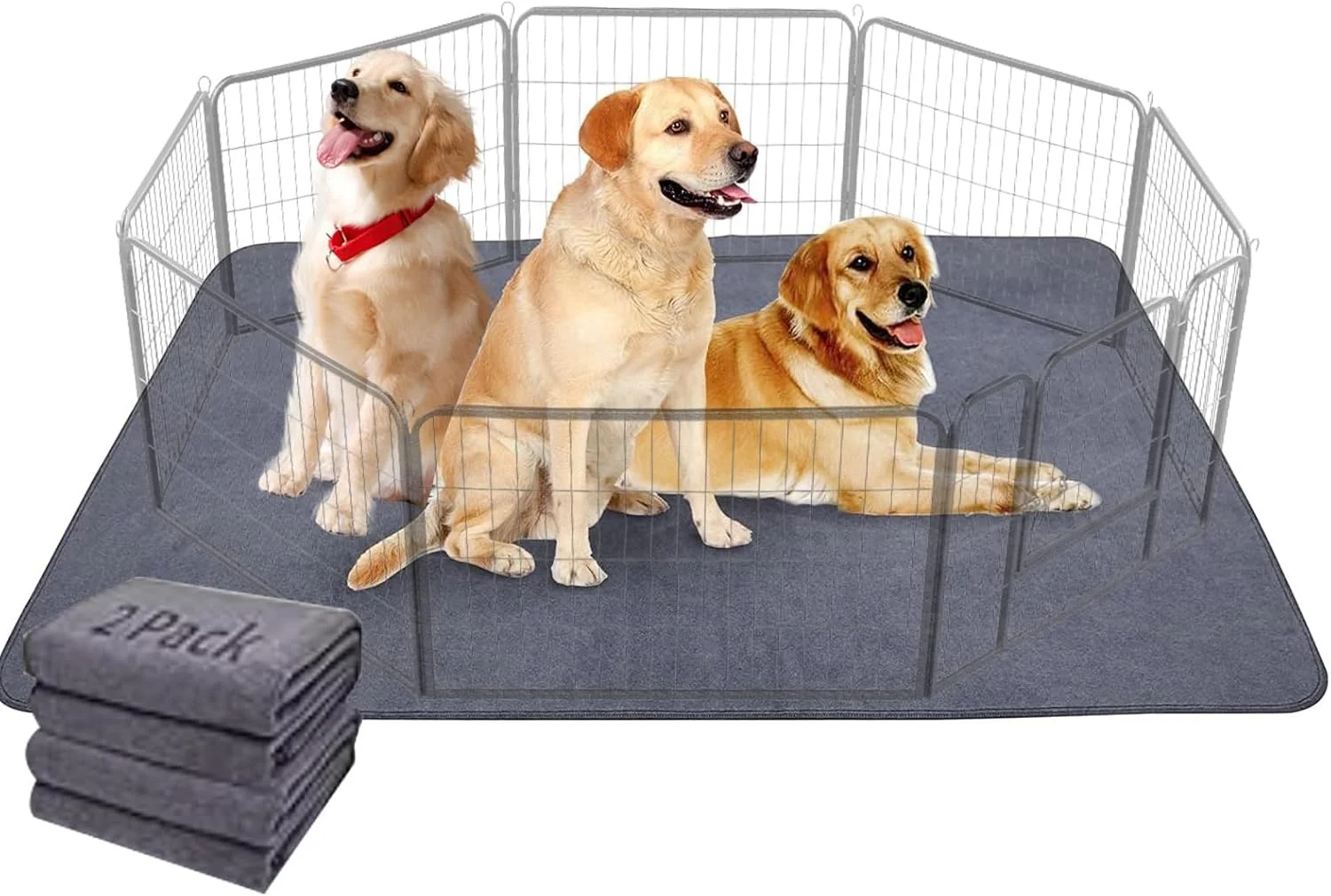 پد ادرار قابل شستشو VINGVO برای سگ، سایز بزرگ 183x183 سانتی متر، پد ادرار سریع جاذب برای توله سگ، زیرانداز ضد آب و قابل استفاده مجدد برای آموزش سگ در داخل خانه، فضای باز و مسافرت با ماشین (183x183 سانتی متر / 2 عدد)