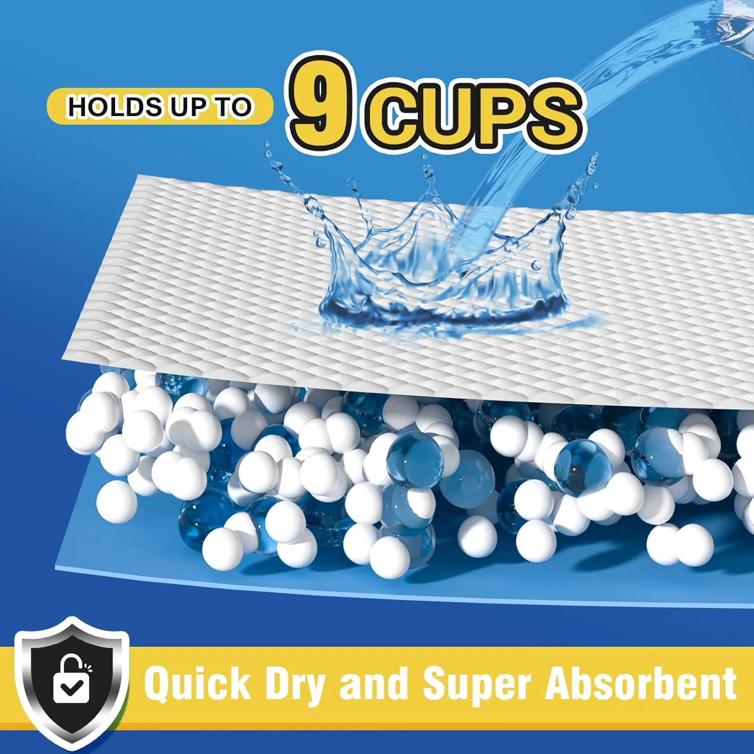 پد ادرار سگ VJJ، سایز 76x76 سانتی‌متر، 60 عدد، پد ادرار بزرگ برای سگ، پد توالت سگ، پد یکبار مصرف ادرار برای سگ، پد آموزش ادرار ضد نشت، ضخیم و فوق العاده جاذب برای سگ، گربه و خرگوش