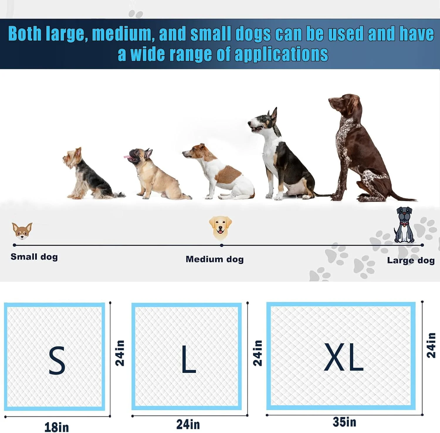 پدهای ادرار سگ، پدهای بزرگ آبی رنگ برای توله سگ، پدهای آموزشی یکبار مصرف حیوانات خانگی، طراحی ضد نشت و خشک شدن سریع 60x60 سانتی متر (60x90 سانتی متر، 30 عدد)