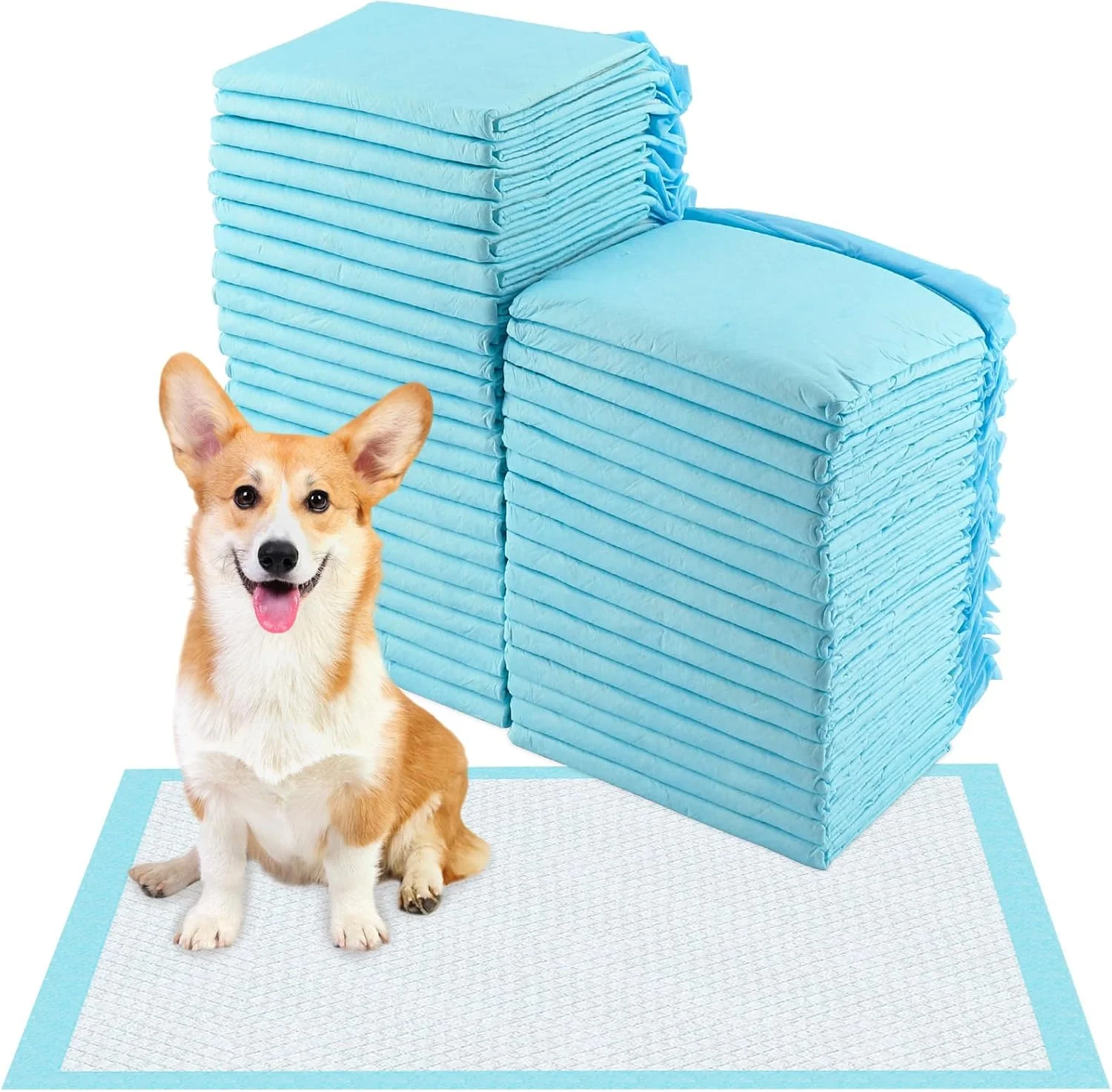 پدهای زیرانداز سگ، 50 عدد 45x60 سانتی متر پدهای آموزشی تنفسی برای سگ ها و توله سگ ها، ضد نشت