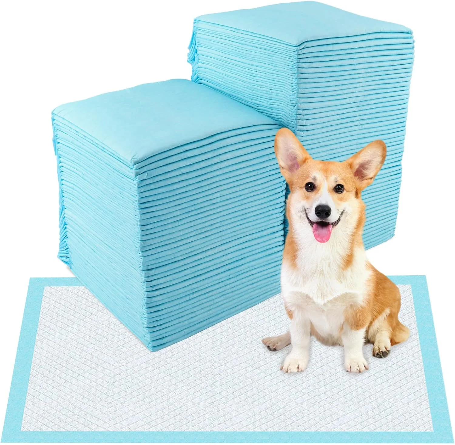 پدهای زیرانداز سگ Vexillic، بسته 100 عددی، 33 در 45 سانتی متر، پدهای آموزشی تنفسی برای سگ ها و توله سگ ها، ضد نشت