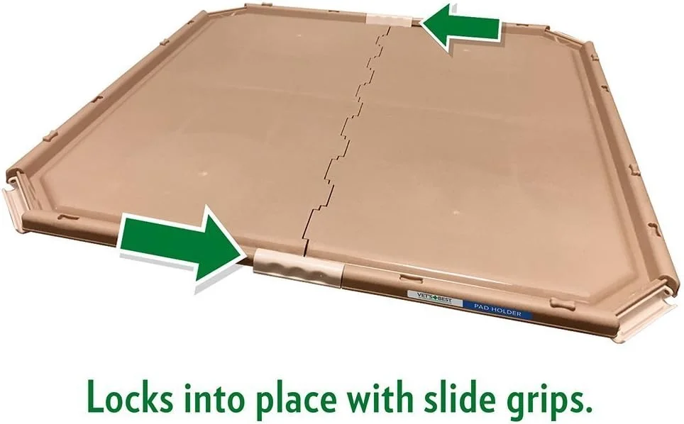 نگهدارنده پد سگ Vet's Best | سینی قابل حمل برای آموزش حیوانات خانگی و پدهای توله سگ | محافظت در برابر نشت، جمع شدن و خرد شدن پد | مناسب برای پدهای 21 در 21 اینچ یا بزرگتر