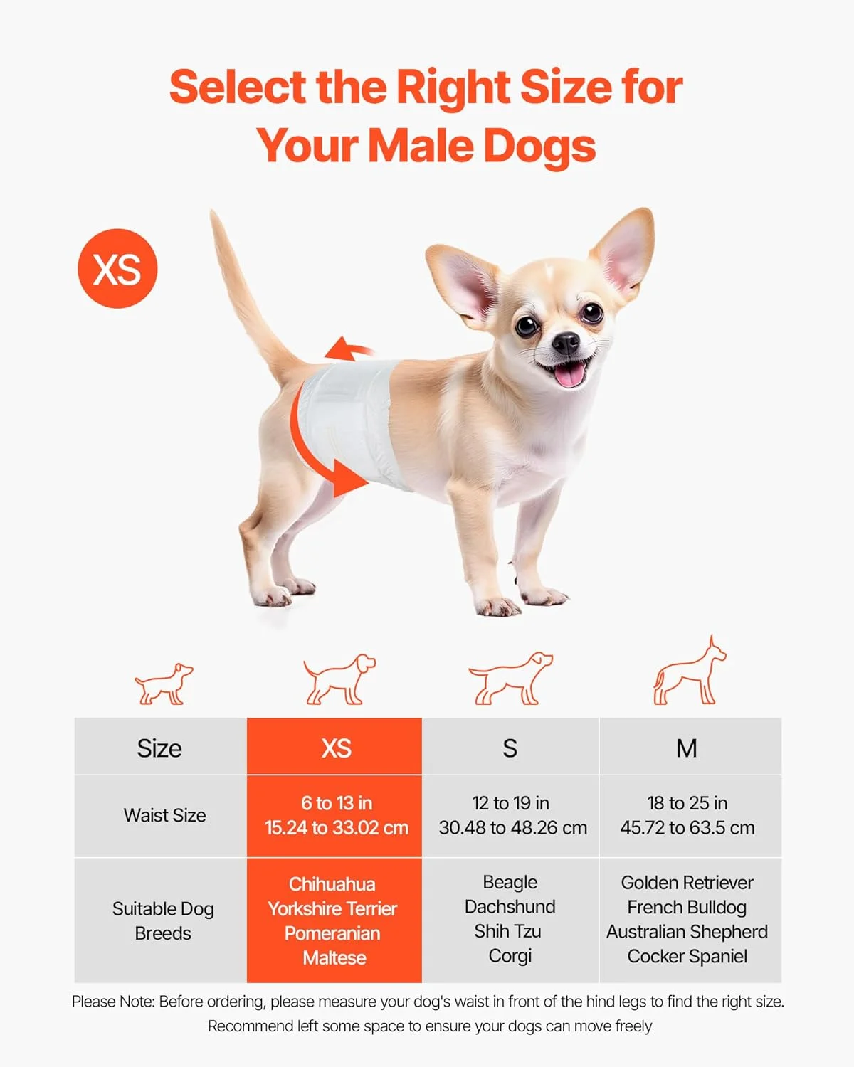 پوشک سگ نر یکبار مصرف VEVOR، پدهای فوق العاده جاذب سگ نر، نوارهای شکمی 360 درجه ضد نشت با نشانگر رطوبت برای سگ های نر در دوران گرما، آموزش، بی اختیاری - XS، تعداد 96 عدد (2 بسته 48 تایی)