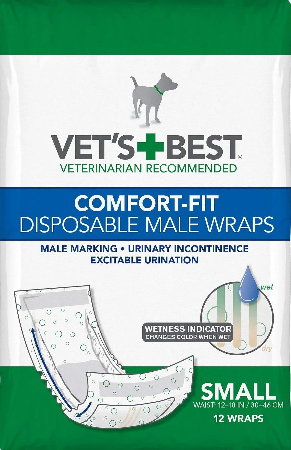 پوشک یکبار مصرف سگ نر وتز بست، سایز کوچک، 12 عددی (بسته 3 عددی)