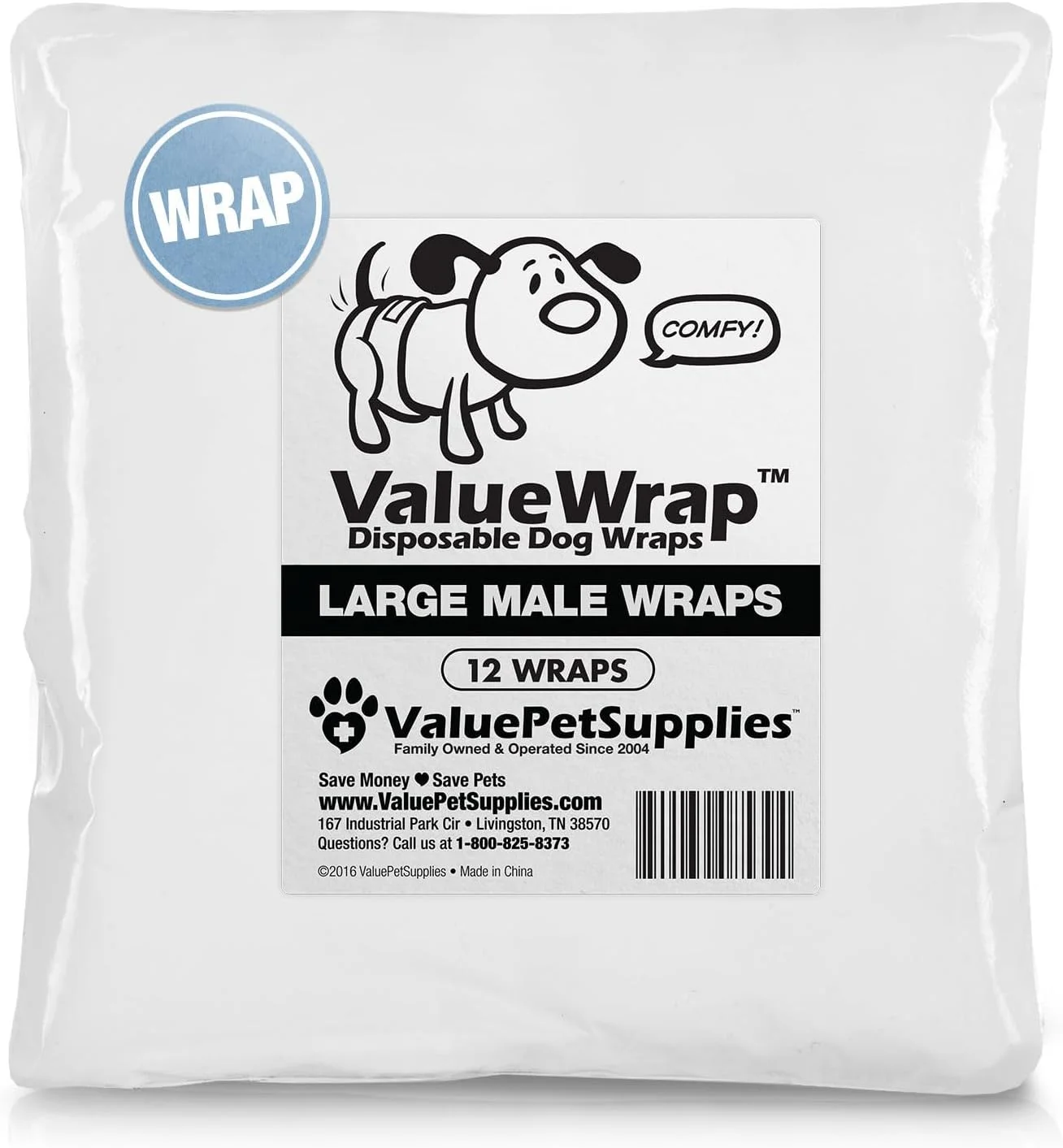 پوشک سگ نر یکبار مصرف، یک زبانه، خیلی کوچک، 12 عددی - بست محکم بدون گیر کردن، محافظت در برابر نشت، نشانگر رطوبت