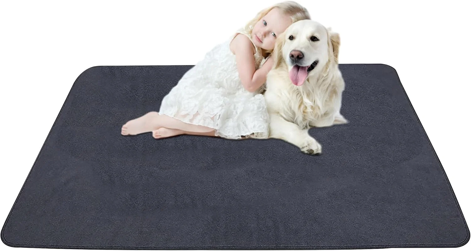 پدهای آموزشی سگ قابل استفاده مجدد URbazaar، پدهای ادرار سگ قابل شستشو بسیار بزرگ، تشک آموزشی برای سگ، پدهای سگ ضد لغزش و ضد نشت، پدهای ادرار توله سگ 183x183 سانتی متر، پدهای آموزشی فوق العاده جاذب برای خانه، ماشین