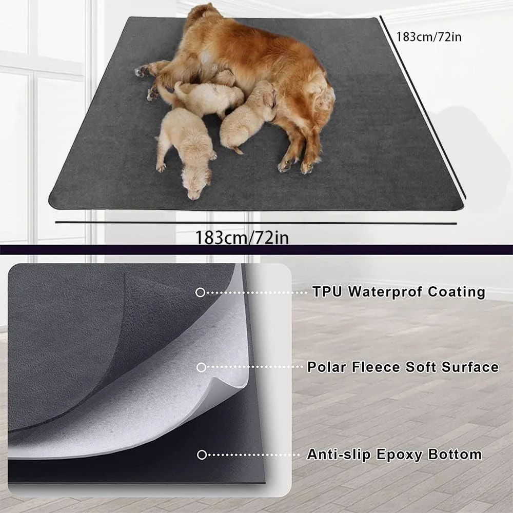 پدهای آموزشی سگ قابل استفاده مجدد URbazaar، پدهای ادرار سگ قابل شستشو بسیار بزرگ، تشک آموزشی برای سگ، پدهای سگ ضد لغزش و ضد نشت، پدهای ادرار توله سگ 183x183 سانتی متر، پدهای آموزشی فوق العاده جاذب برای خانه، ماشین