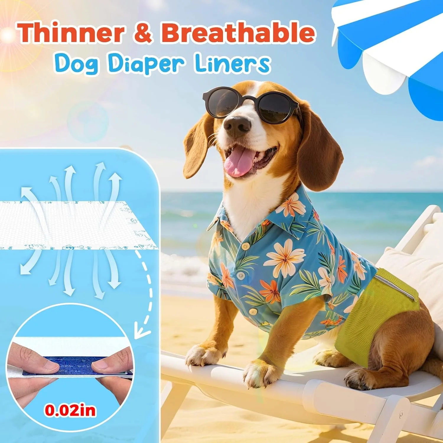 پدهای پوشک سگ برای سگ های نر و ماده، 150 عددی، خشک شدن سریع و پدهای تقویت کننده پوشک یکبار مصرف فوق العاده جاذب برای باندهای شکمی، پوشش ها و شورت های قاعدگی سگ (معمولی)