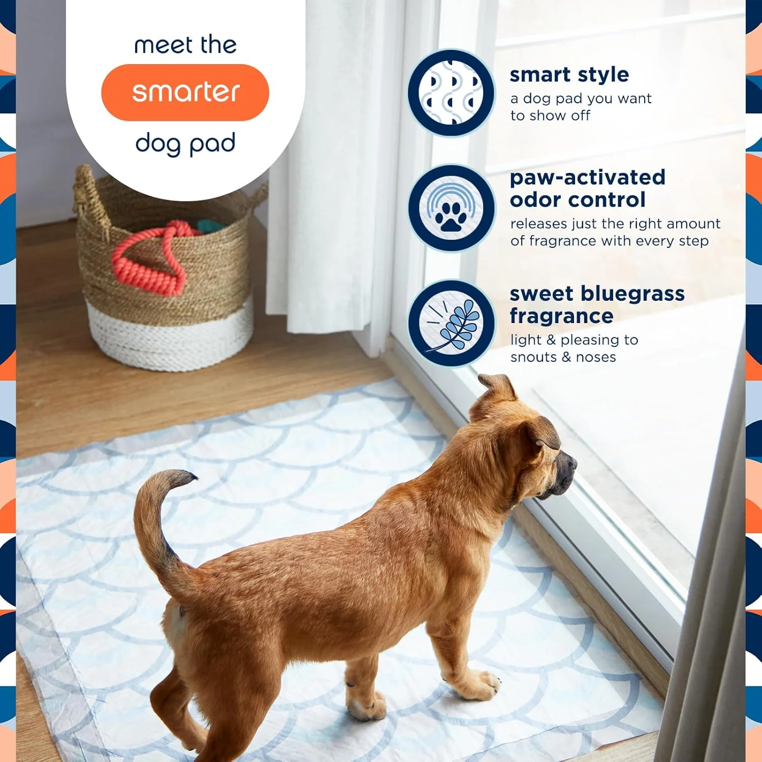 پدهای آموزشی سگ Pet Life Unlimited Smart Prints سایز XXL | پدهای سگ | پدهای آموزشی | کنترل کننده بو با رایحه فعال شده توسط پنجه | فوق العاده جاذب | ضد نشت | ساخت آمریکا | 76.2 سانتی متر در 91.44 سانتی متر | 60 عدد