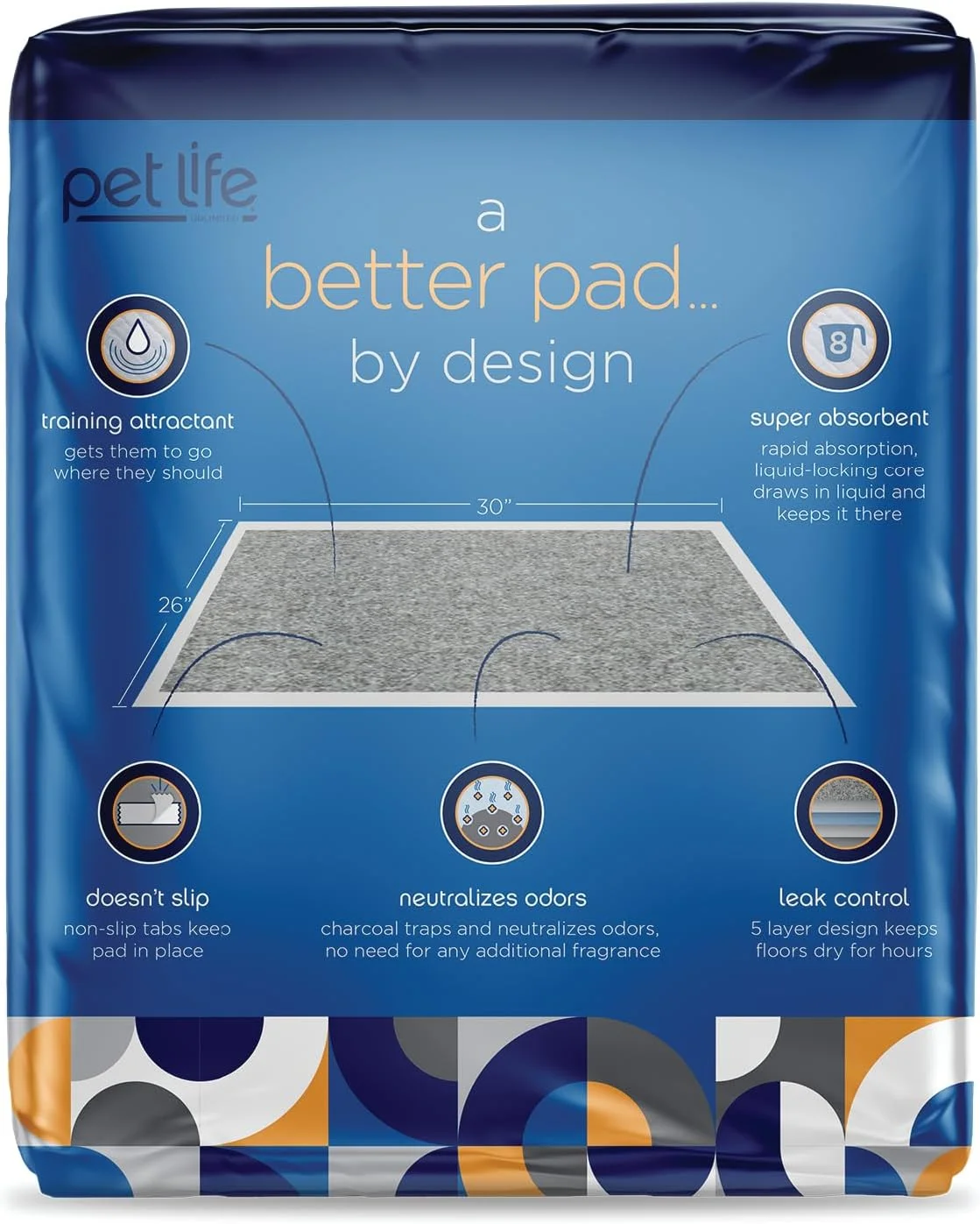 پدهای جاذب ادرار سگ Pet Life Unlimited با زغال فعال، سایز خیلی بزرگ، پد ادرار برای سگ ها، پد آموزش سگ - پدهای ادرار سگ بدون عطر و کنترل کننده بو - 66 در 76 سانتیمتر - 25 عدد (XL)