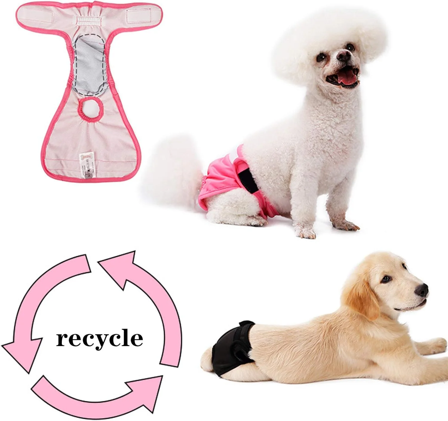 شورت سگ ماده قابل شستشو و استفاده مجدد، پوشک بهداشتی حیوانات خانگی